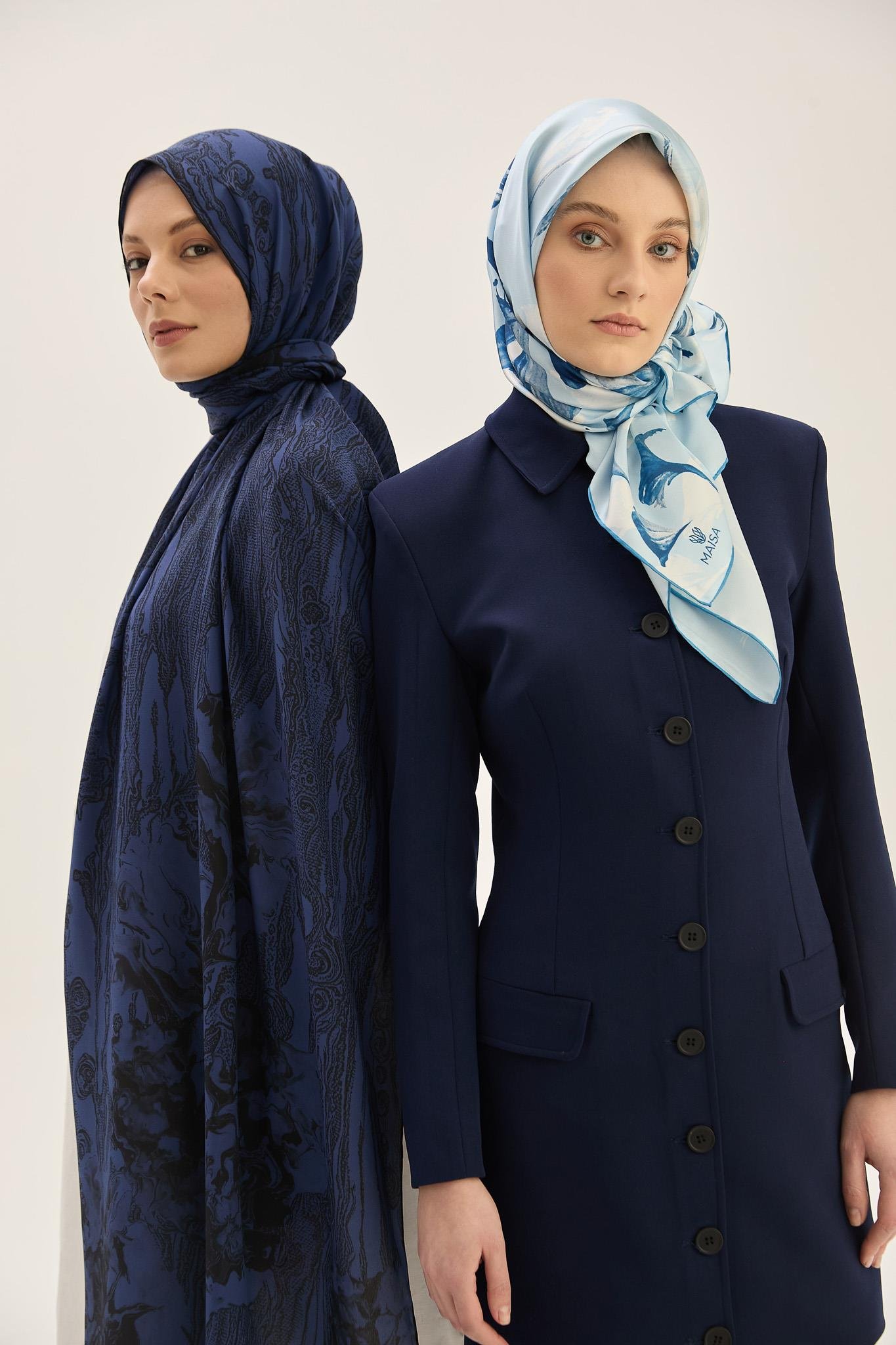 EFLİN TİVİL İPEK EŞARP 90*90 CM - AÇIK MAVİ