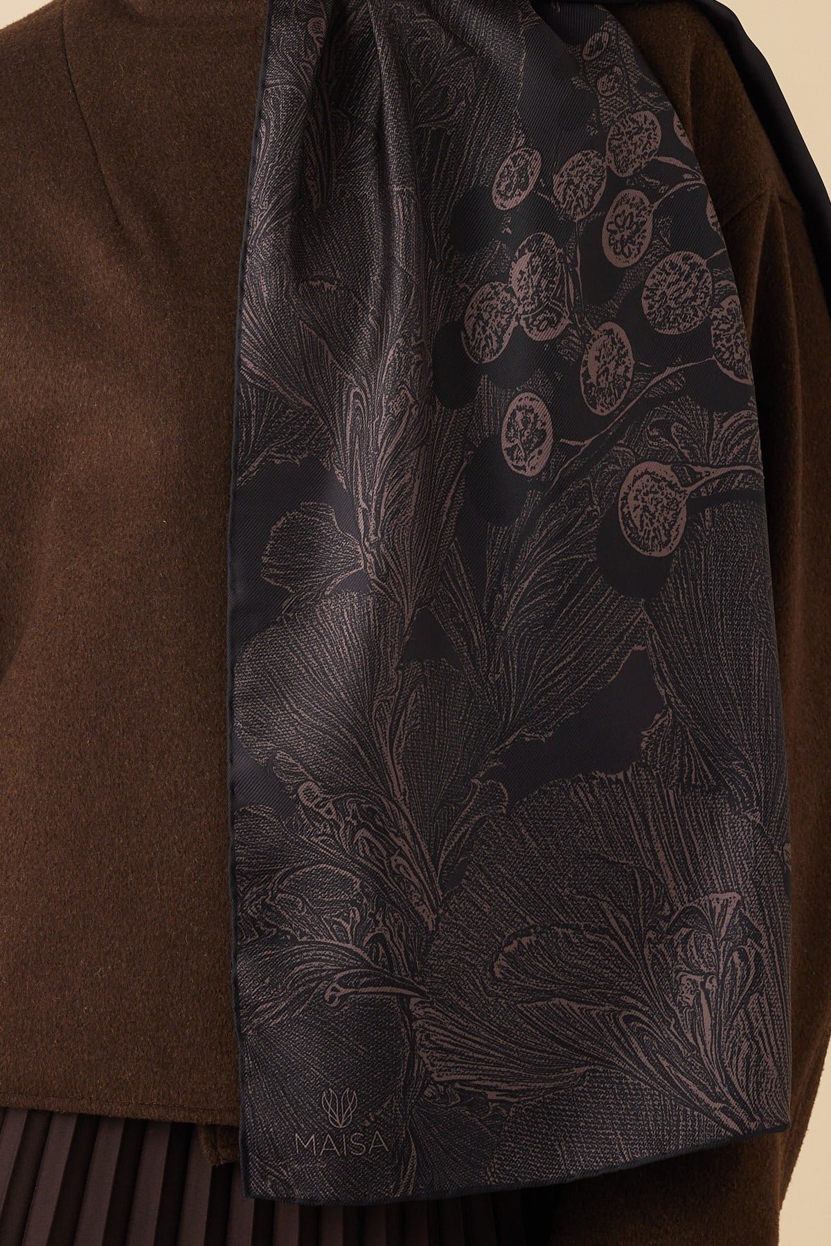 EFNA MULBERRY İPEK ŞAL 70*190 CM - ACI KAHVE