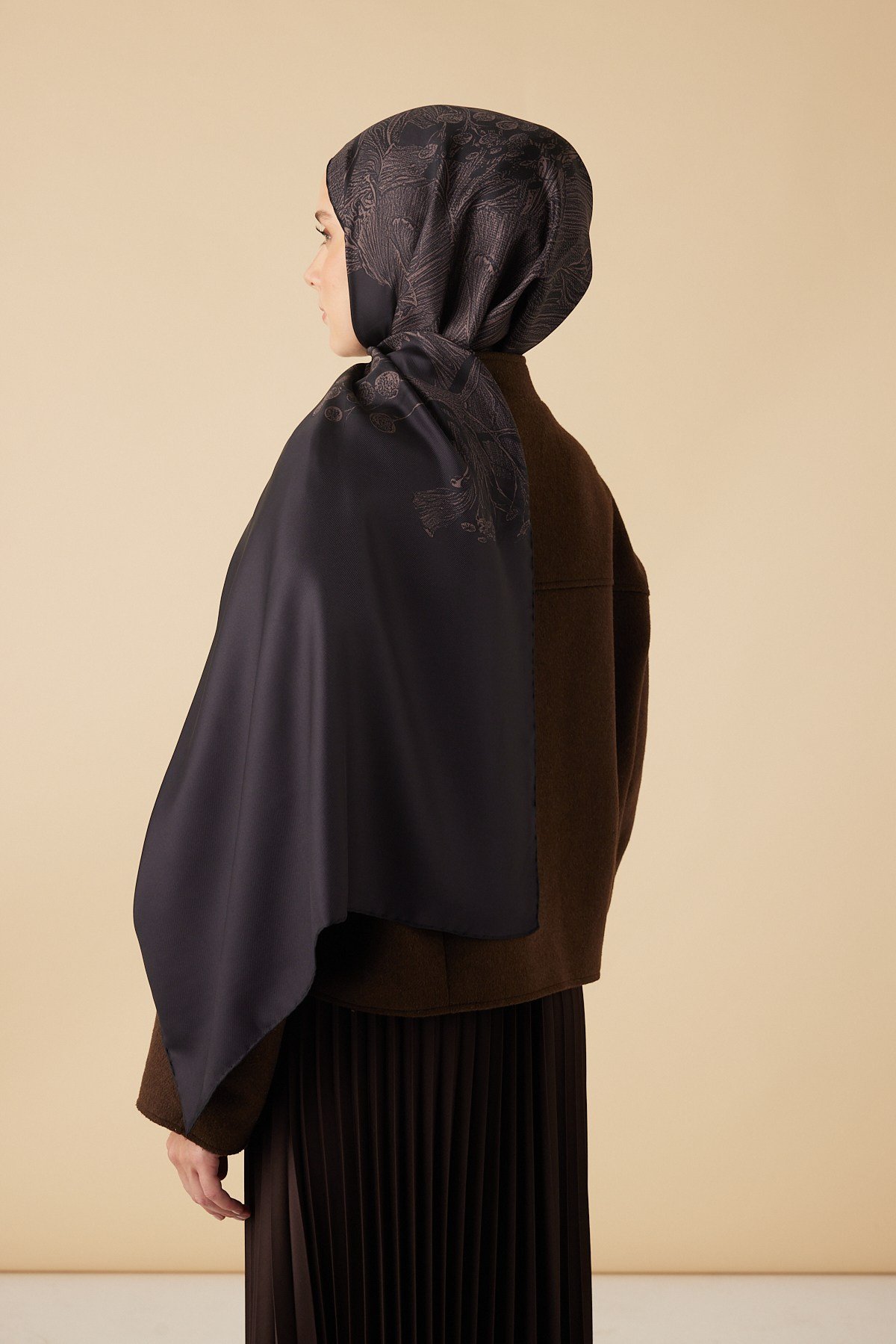 EFNA MULBERRY İPEK ŞAL 70*190 CM - ACI KAHVE