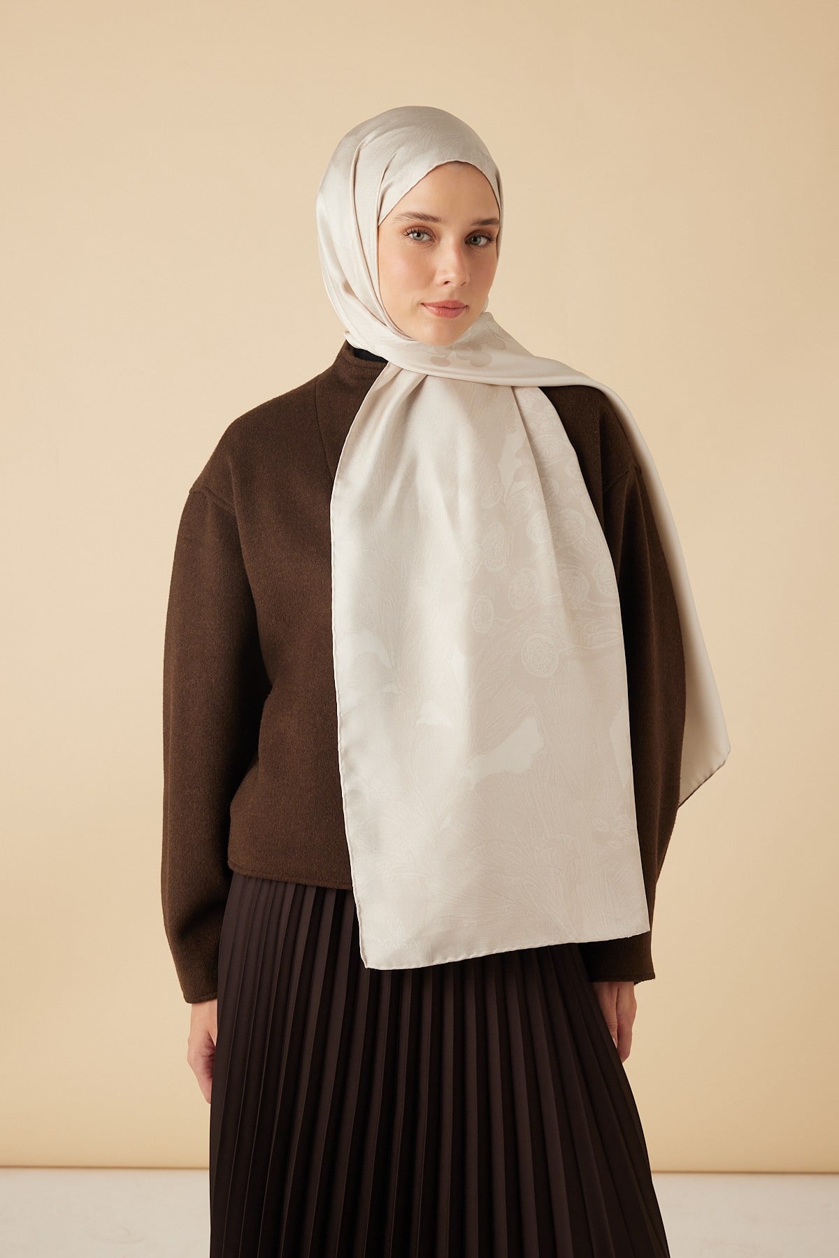 EFNA MULBERRY İPEK ŞAL 70*190 CM - BEJ