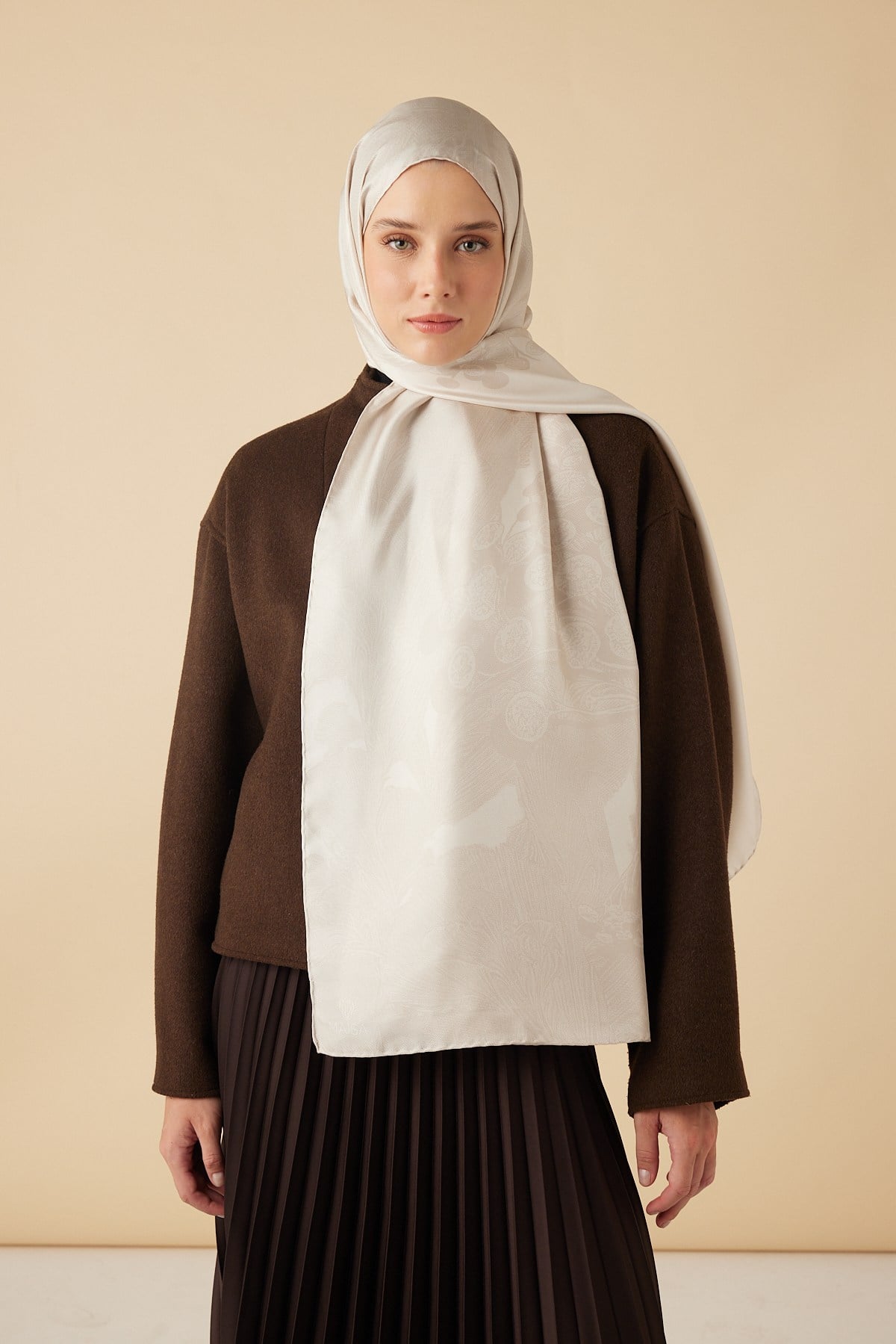EFNA MULBERRY İPEK ŞAL 70*190 CM - BEJ
