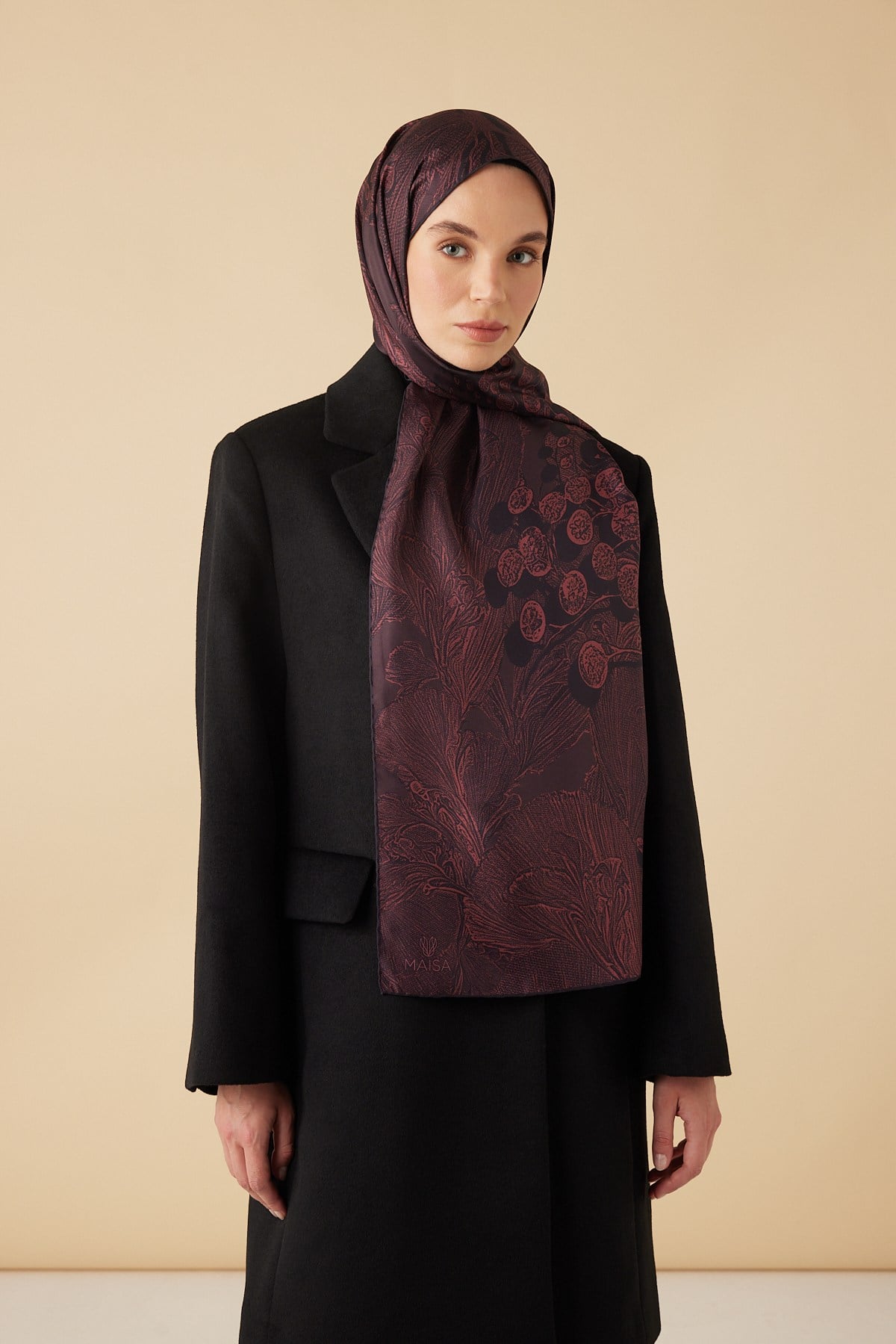 EFNA MULBERRY İPEK ŞAL 70*190 CM - BORDO