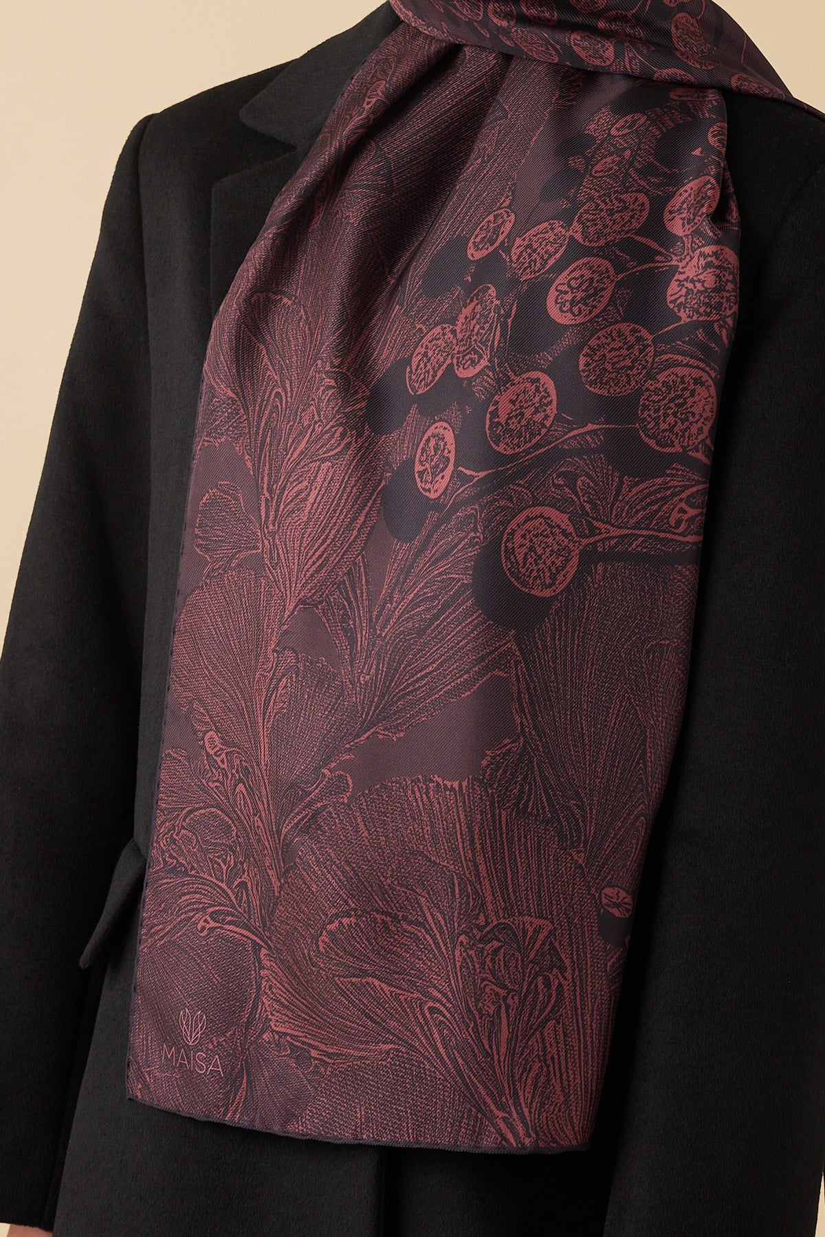 EFNA MULBERRY İPEK ŞAL 70*190 CM - BORDO