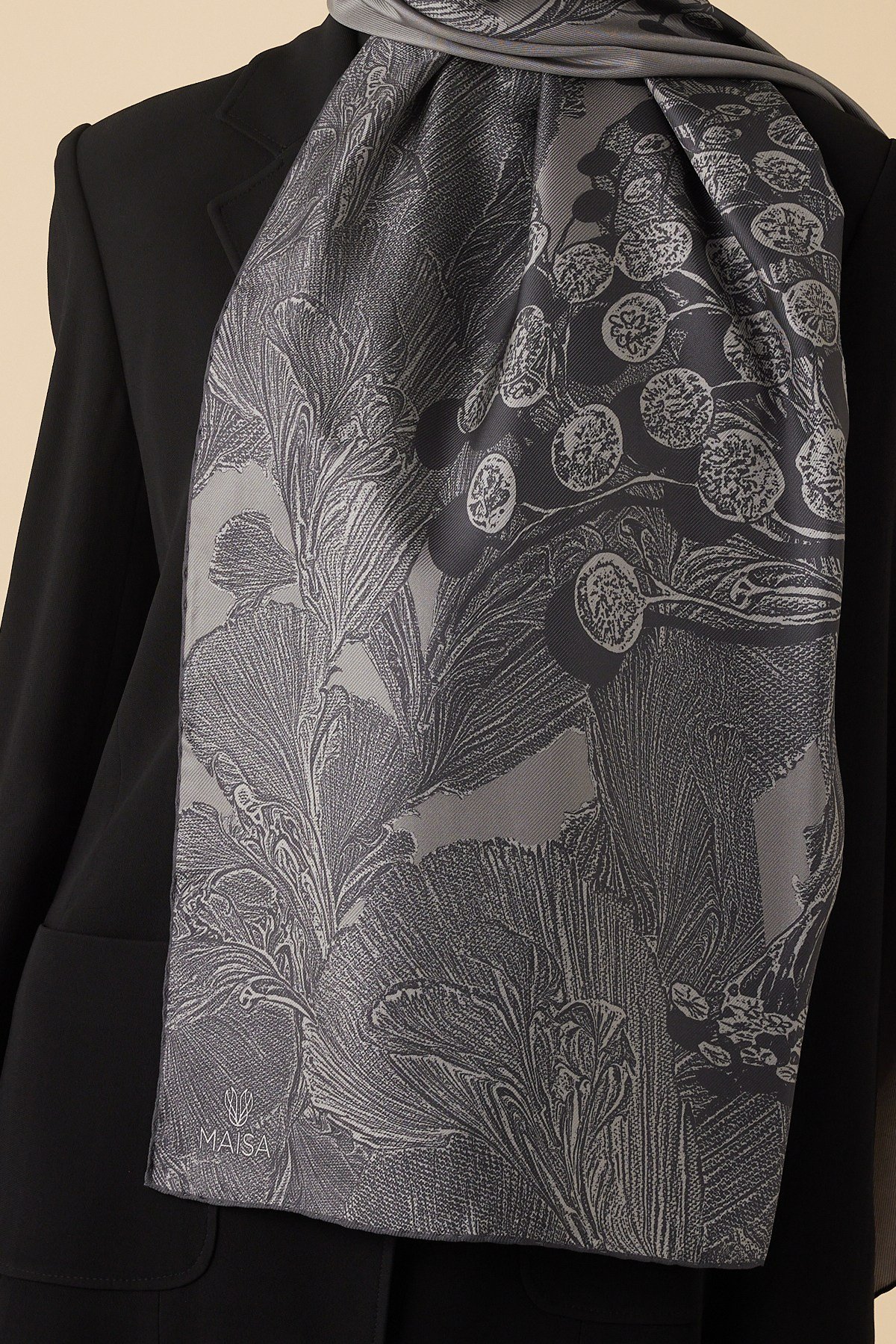EFNA MULBERRY İPEK ŞAL 70*190 CM - GRİ