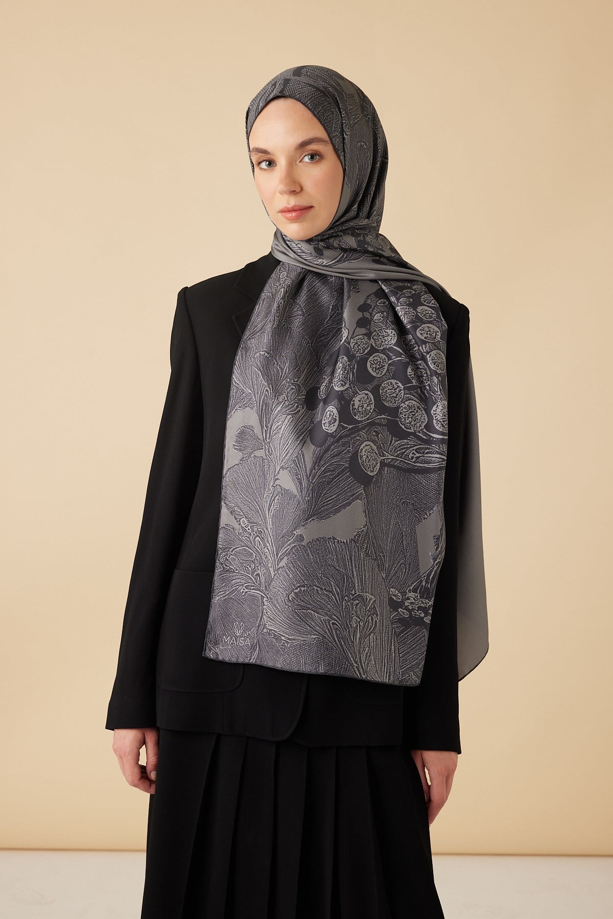 EFNA MULBERRY İPEK ŞAL 70*190 CM - GRİ