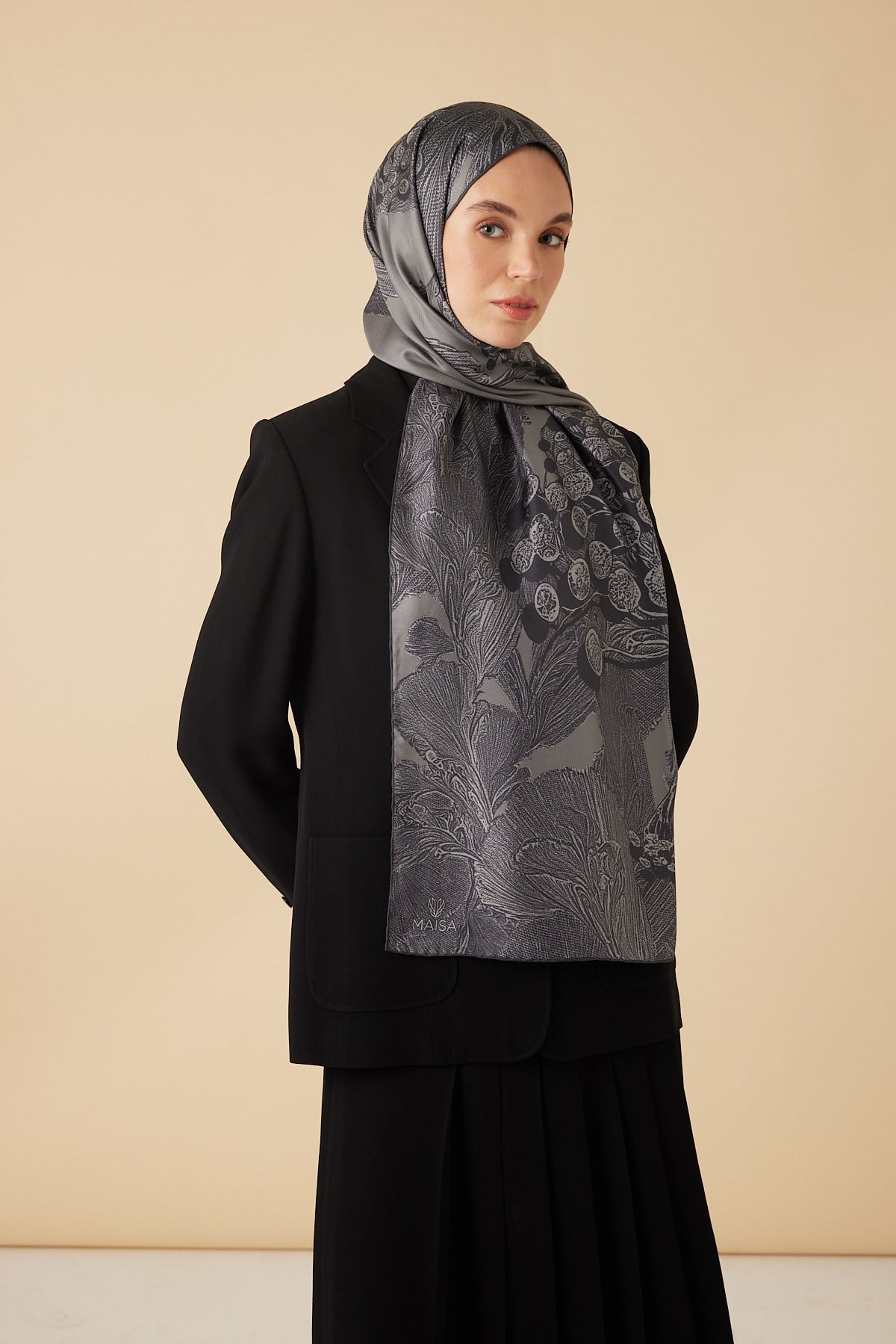 EFNA MULBERRY İPEK ŞAL 70*190 CM - GRİ