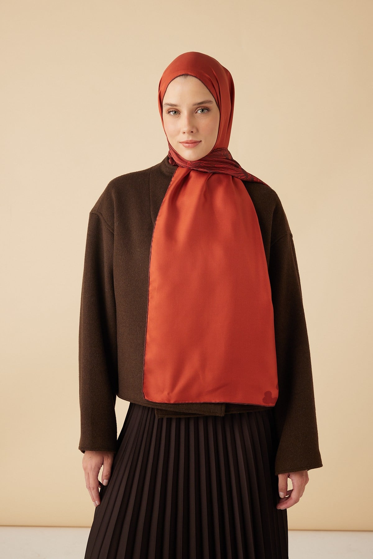 EFNA MULBERRY İPEK ŞAL 70*190 CM - KIRMIZI