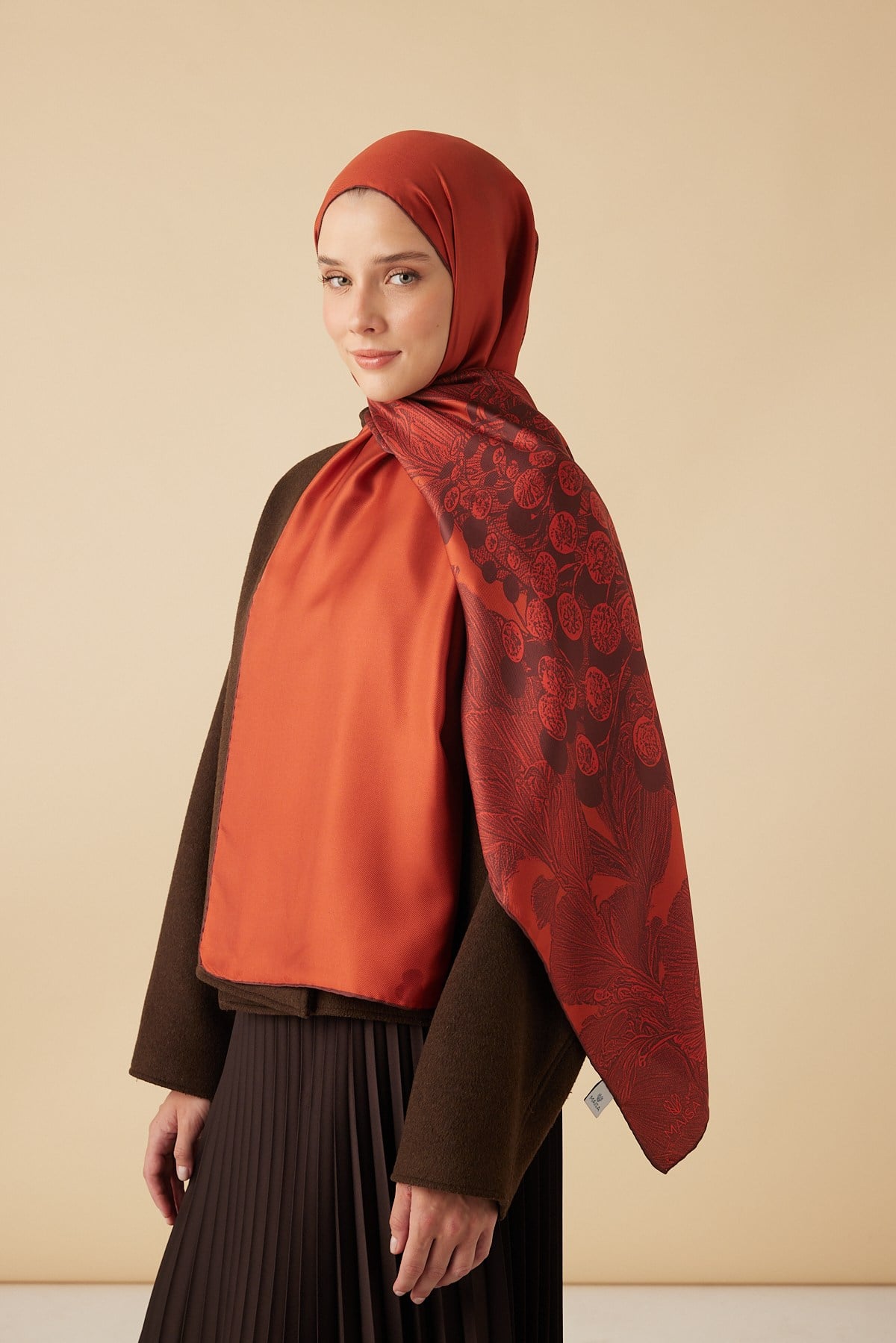 EFNA MULBERRY İPEK ŞAL 70*190 CM - KIRMIZI
