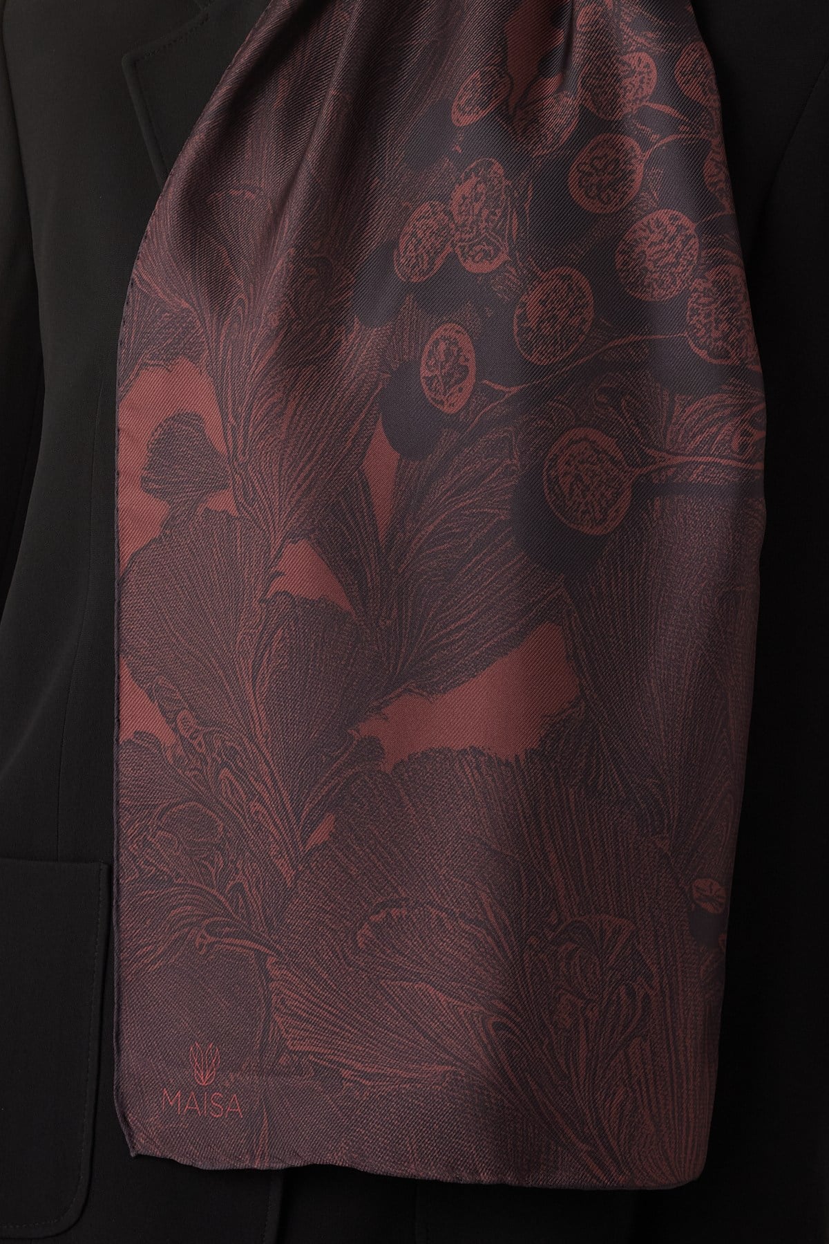 EFNA MULBERRY İPEK ŞAL 70*190 CM - MÜRDÜM