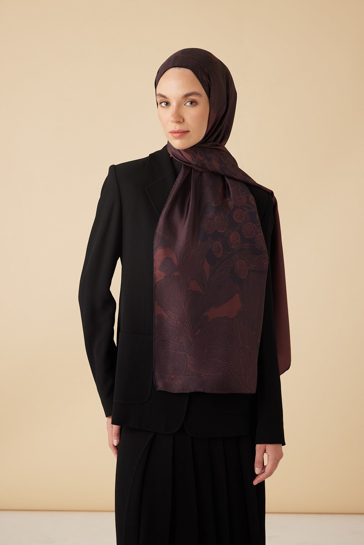 EFNA MULBERRY İPEK ŞAL 70*190 CM - MÜRDÜM
