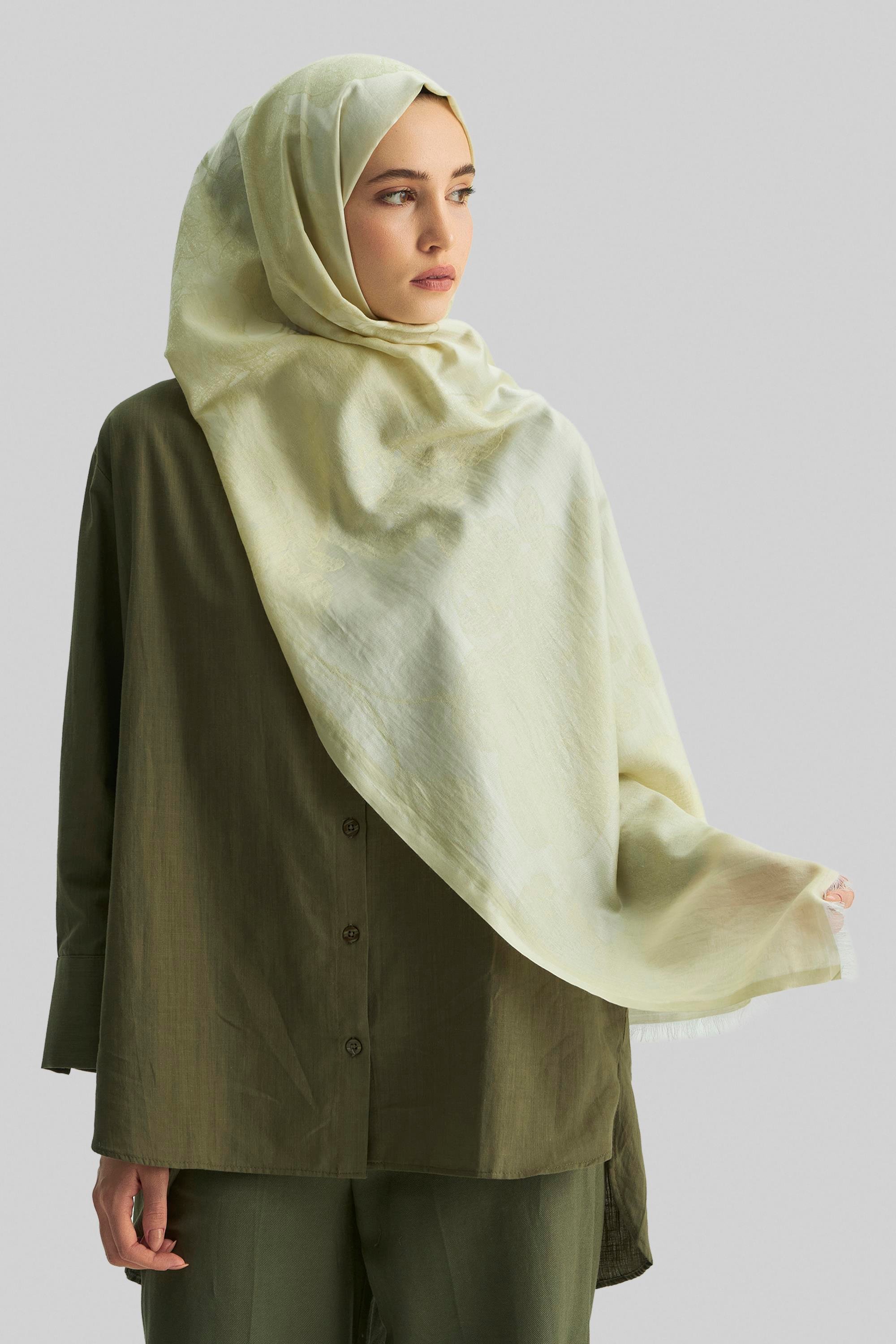 EFRAZ PAMUK İPEK ŞAL- FISTIK YEŞİLİ