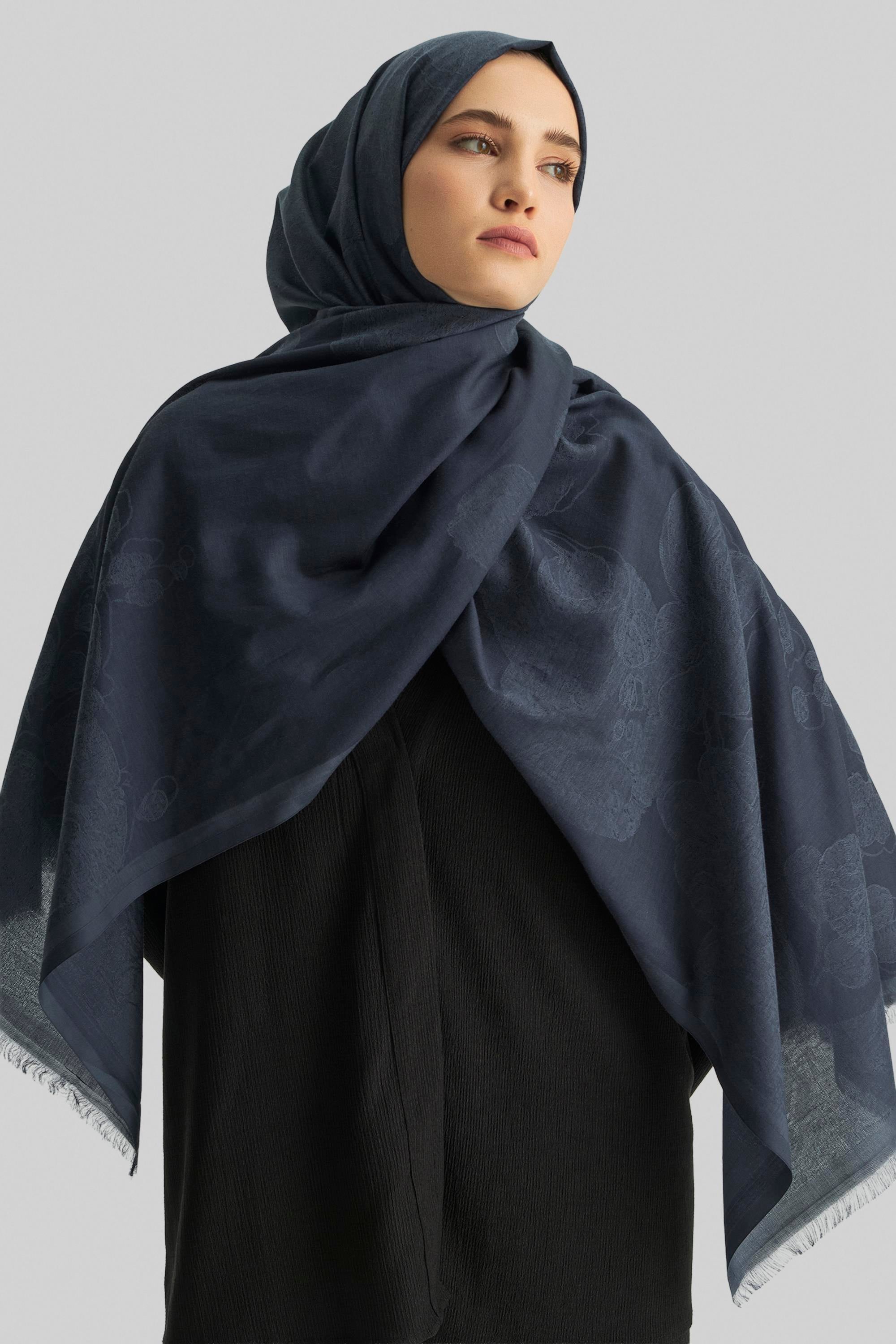 EFRAZ PAMUK İPEK ŞAL-INDIGO