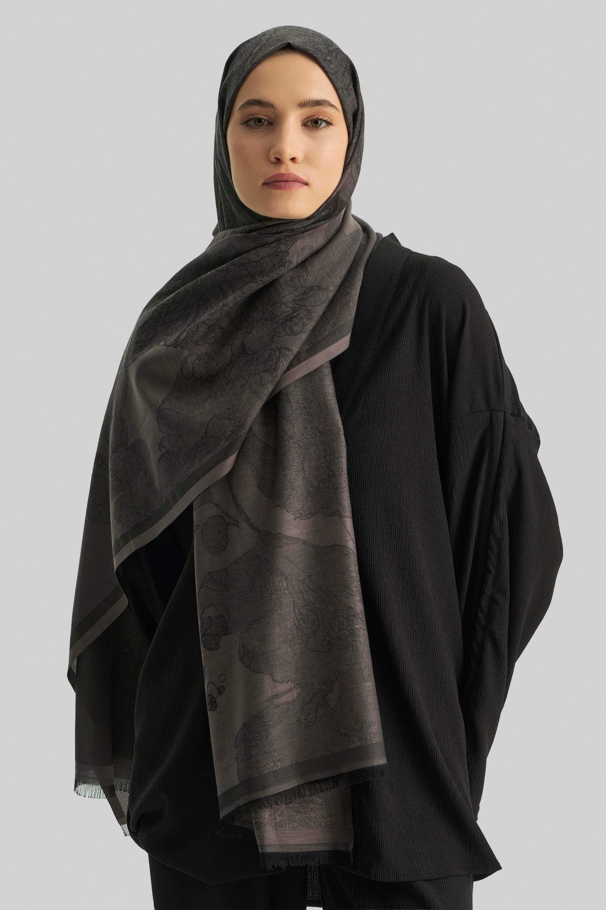 EFRAZ PAMUK İPEK ŞAL-KAHVERENGİ