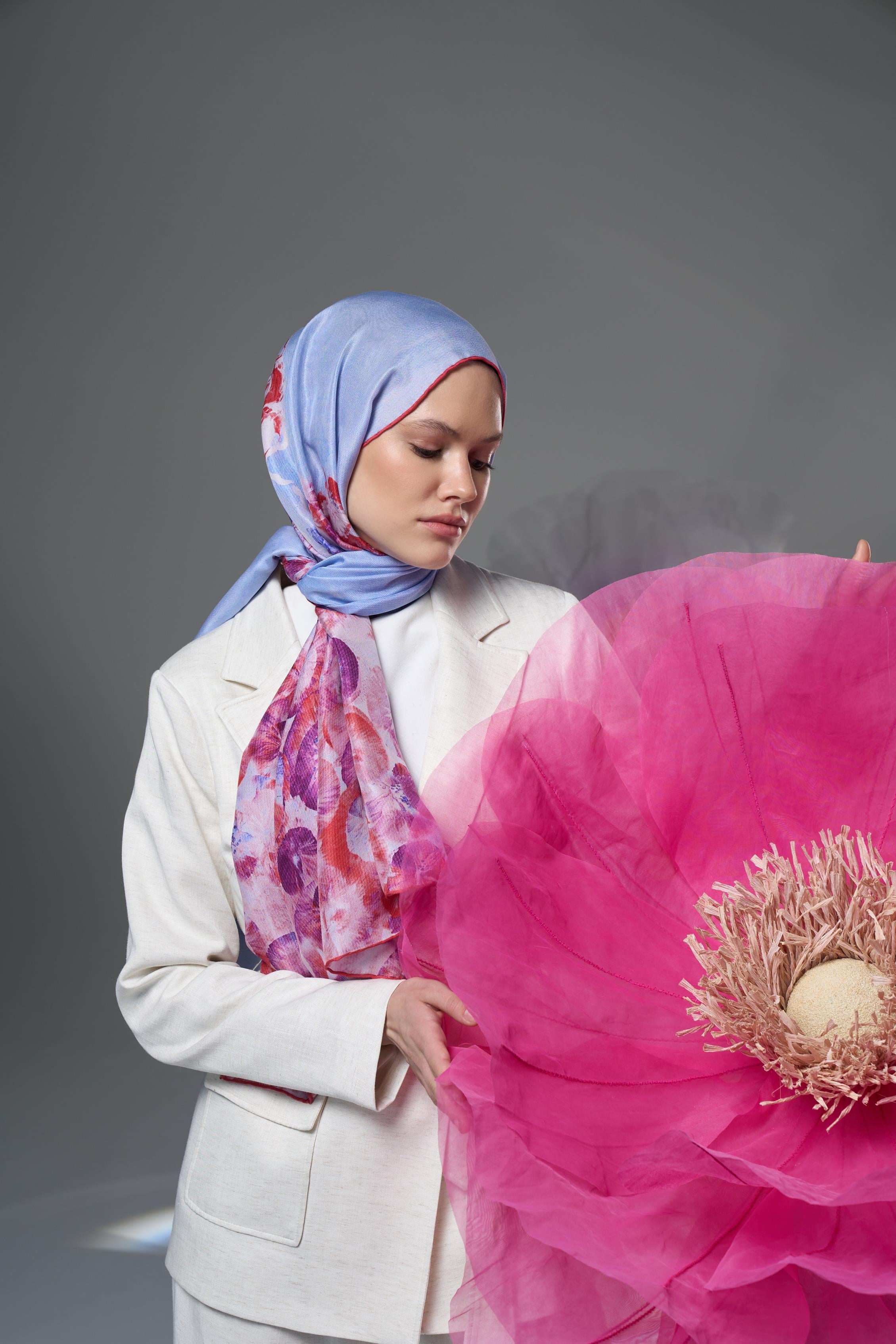 ESPER PAMUK İPEK ŞAL 70*190 – PEMBE