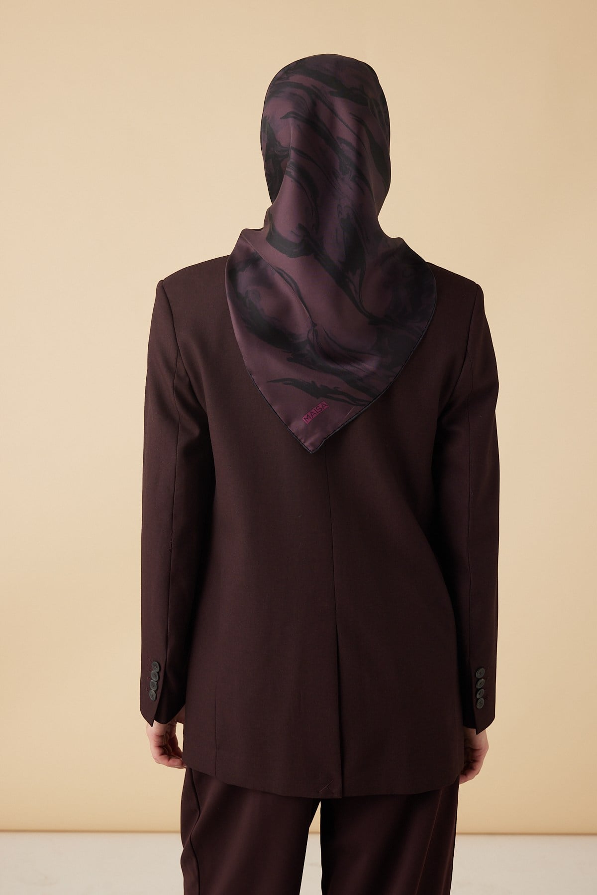 EVA TİVİL İPEK EŞARP 90*90 CM - MÜRDÜM