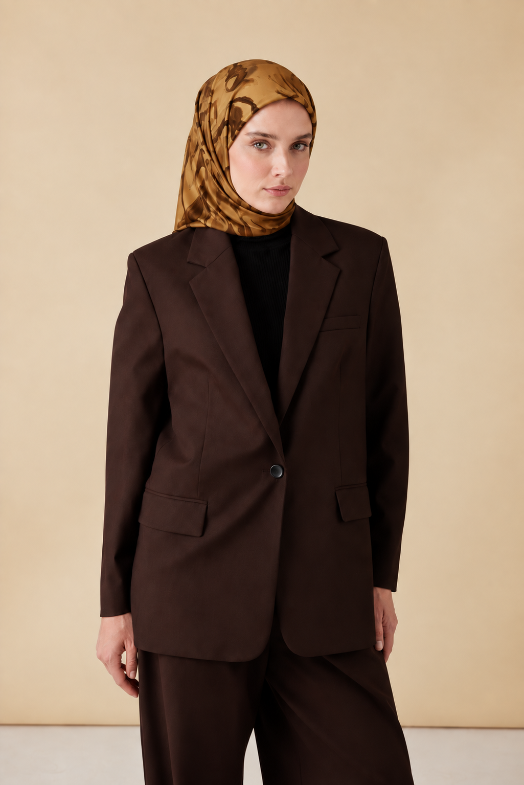 EVA TİVİL İPEK EŞARP 90*90 CM - SAFRAN