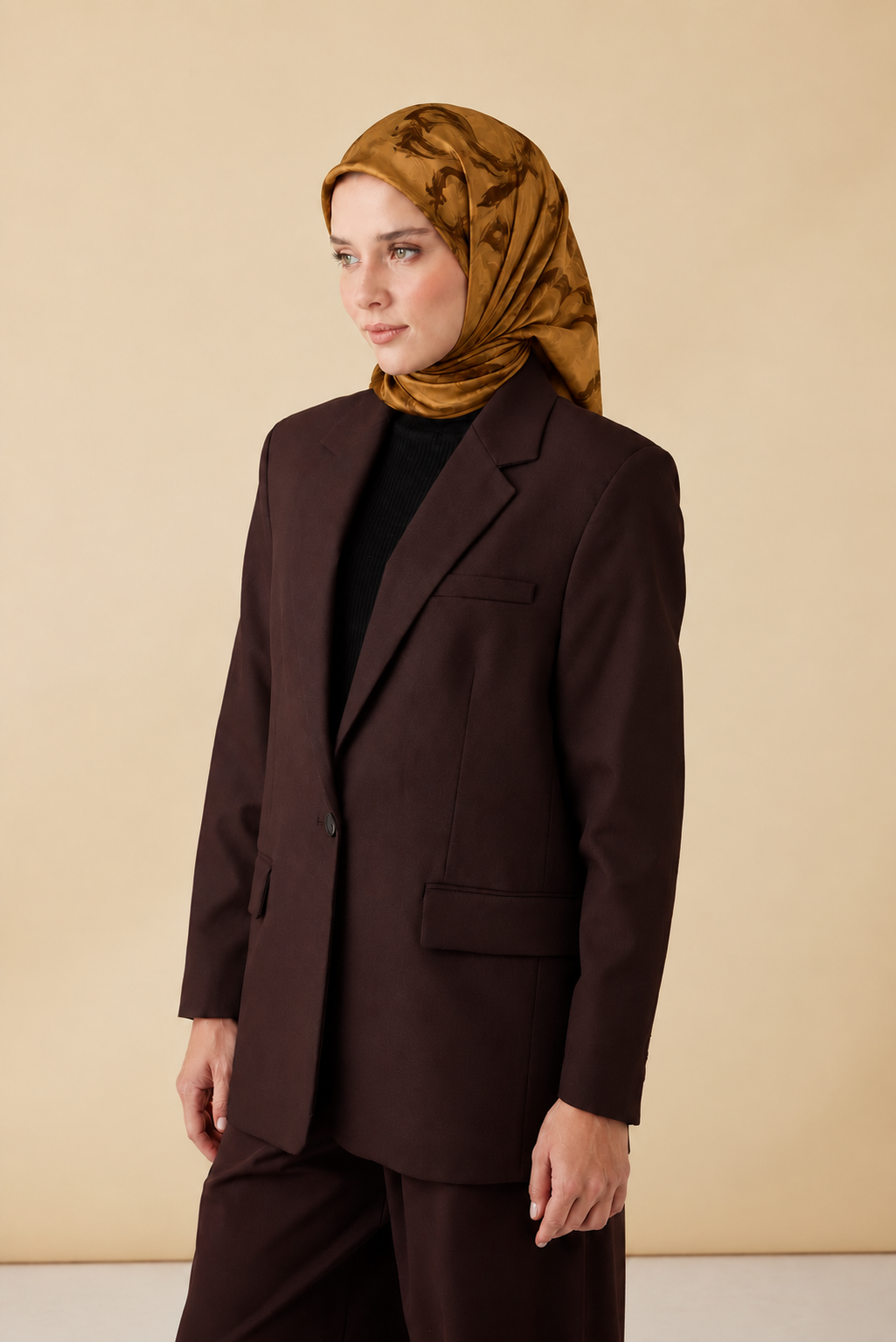 EVA TİVİL İPEK EŞARP 90*90 CM - SAFRAN