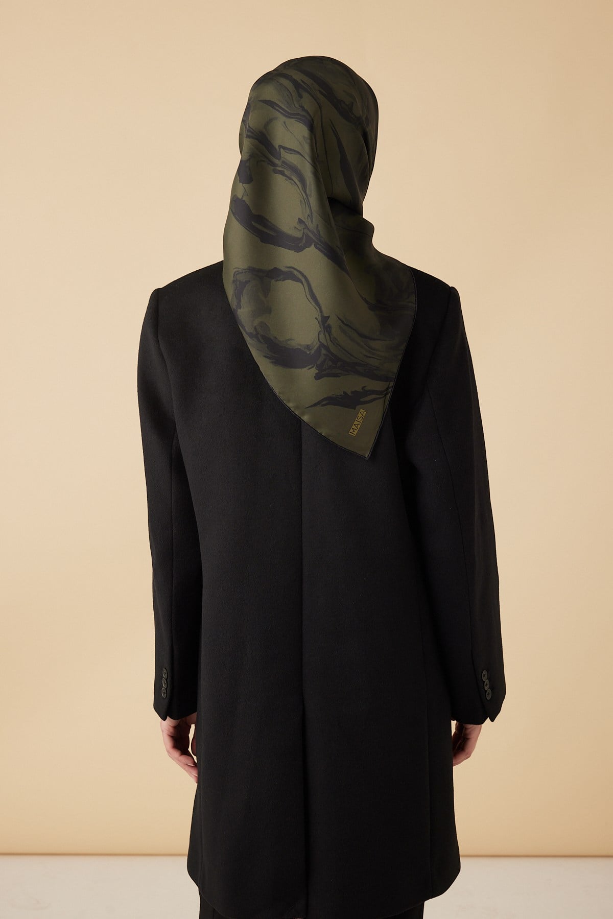 EVA TİVİL İPEK EŞARP 90*90 CM - ZEYTİN