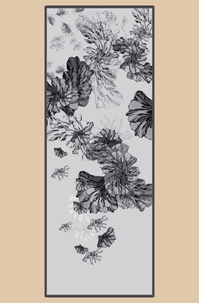 EZGİN KREP İPEK ŞAL 70*190 CM - GRİ