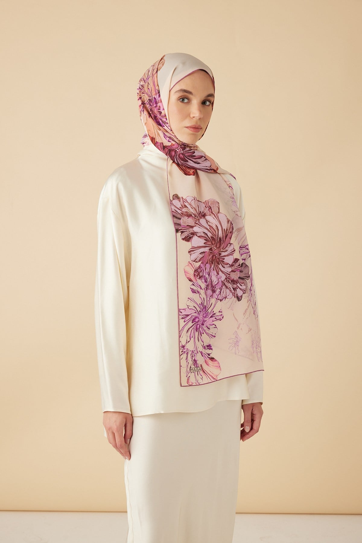 EZGİN KREP İPEK ŞAL 70*190 CM - PEMBE