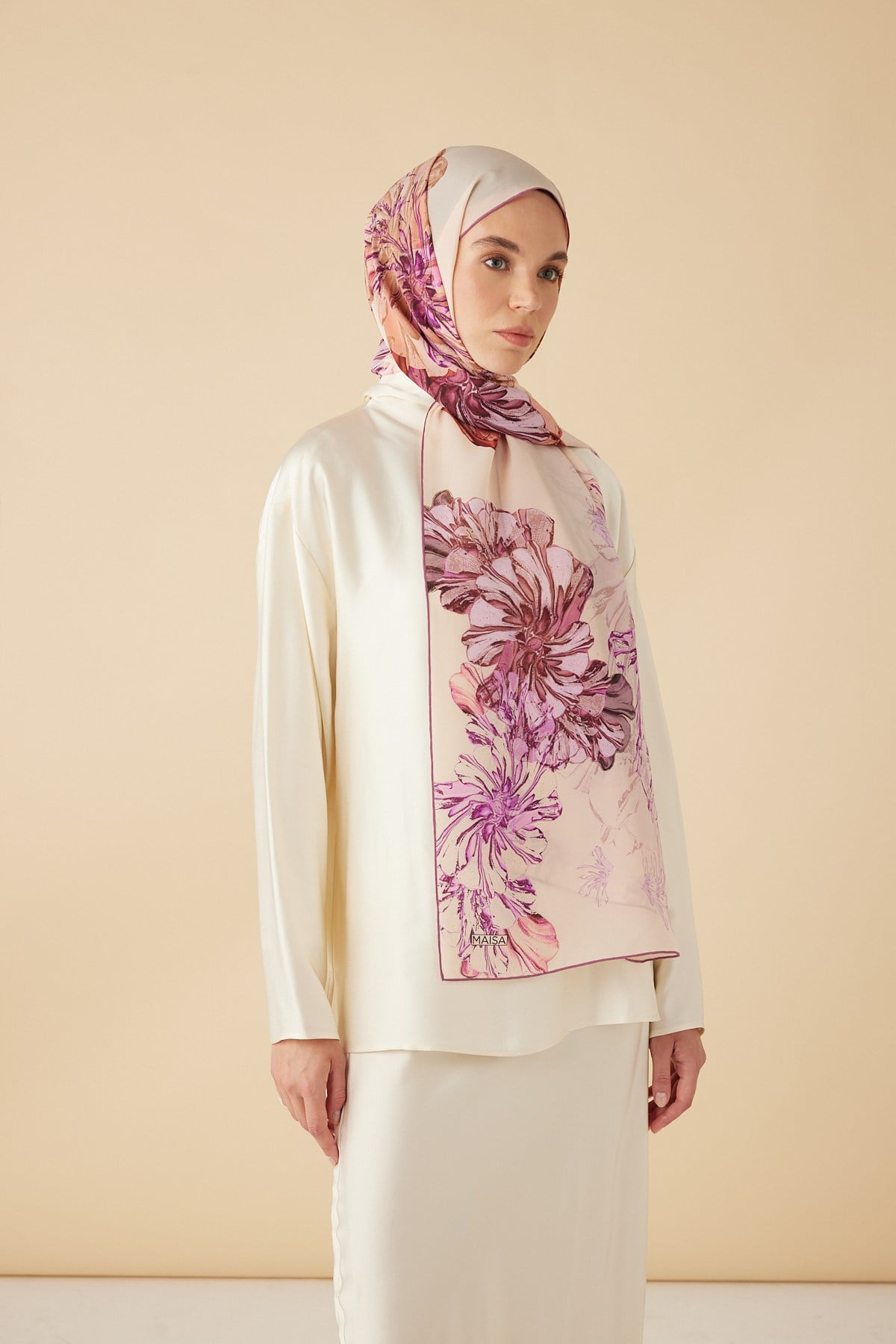EZGİN KREP İPEK ŞAL 70*190 CM - PEMBE