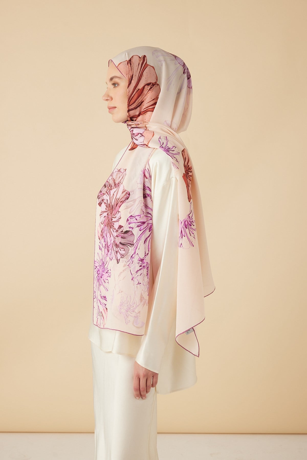 EZGİN KREP İPEK ŞAL 70*190 CM - PEMBE