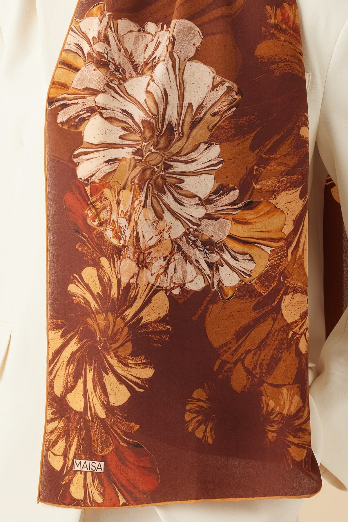 EZGİN KREP İPEK ŞAL 70*190 CM - TARÇIN