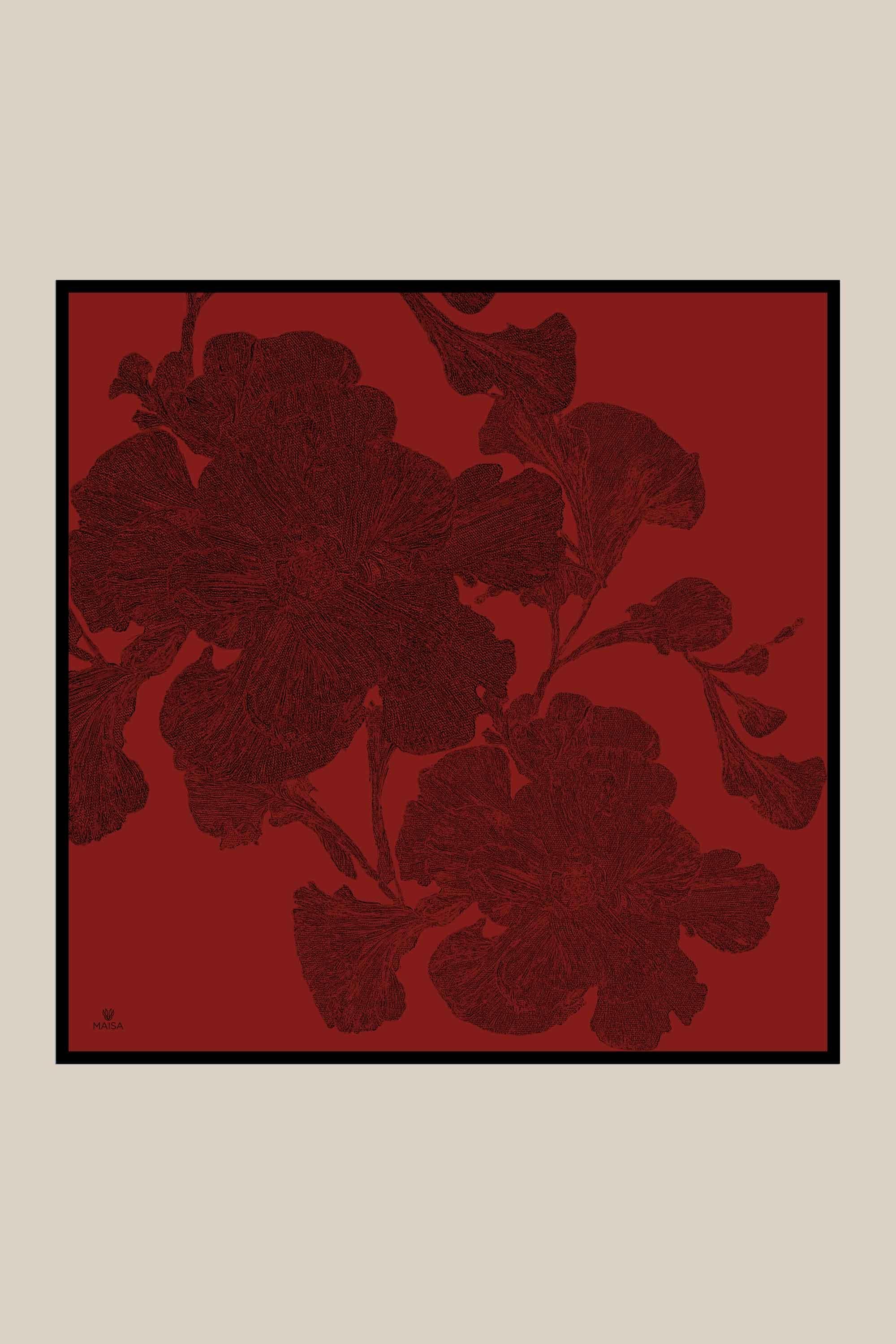 FARAH MULBERRY İPEK EŞARP 90*90 CM - KIRMIZI