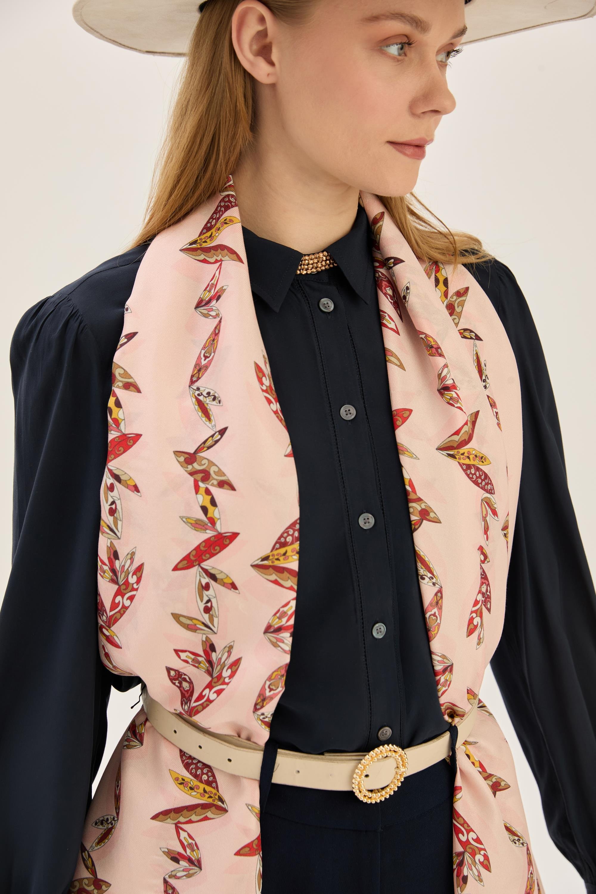 FER PAMUK İPEK ŞAL 70*190 CM - SOMON