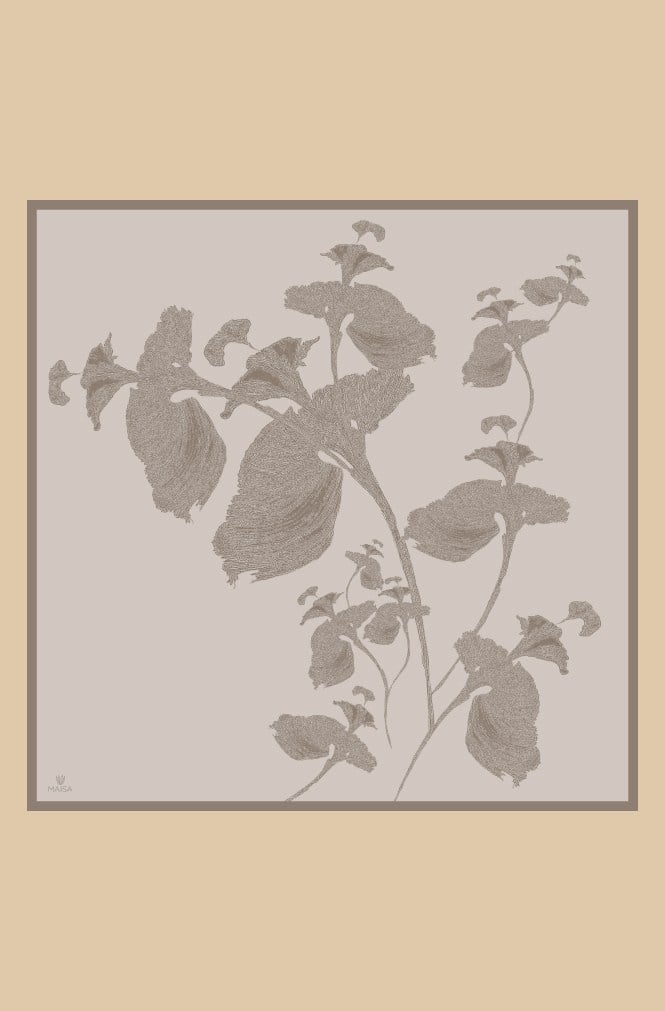FERYA MULBERRY İPEK EŞARP 90*90 CM - BEJ