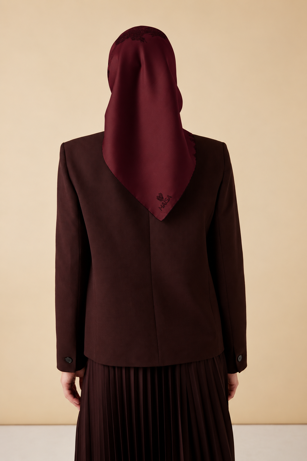 FERYA MULBERRY İPEK EŞARP 90*90 CM - BORDO