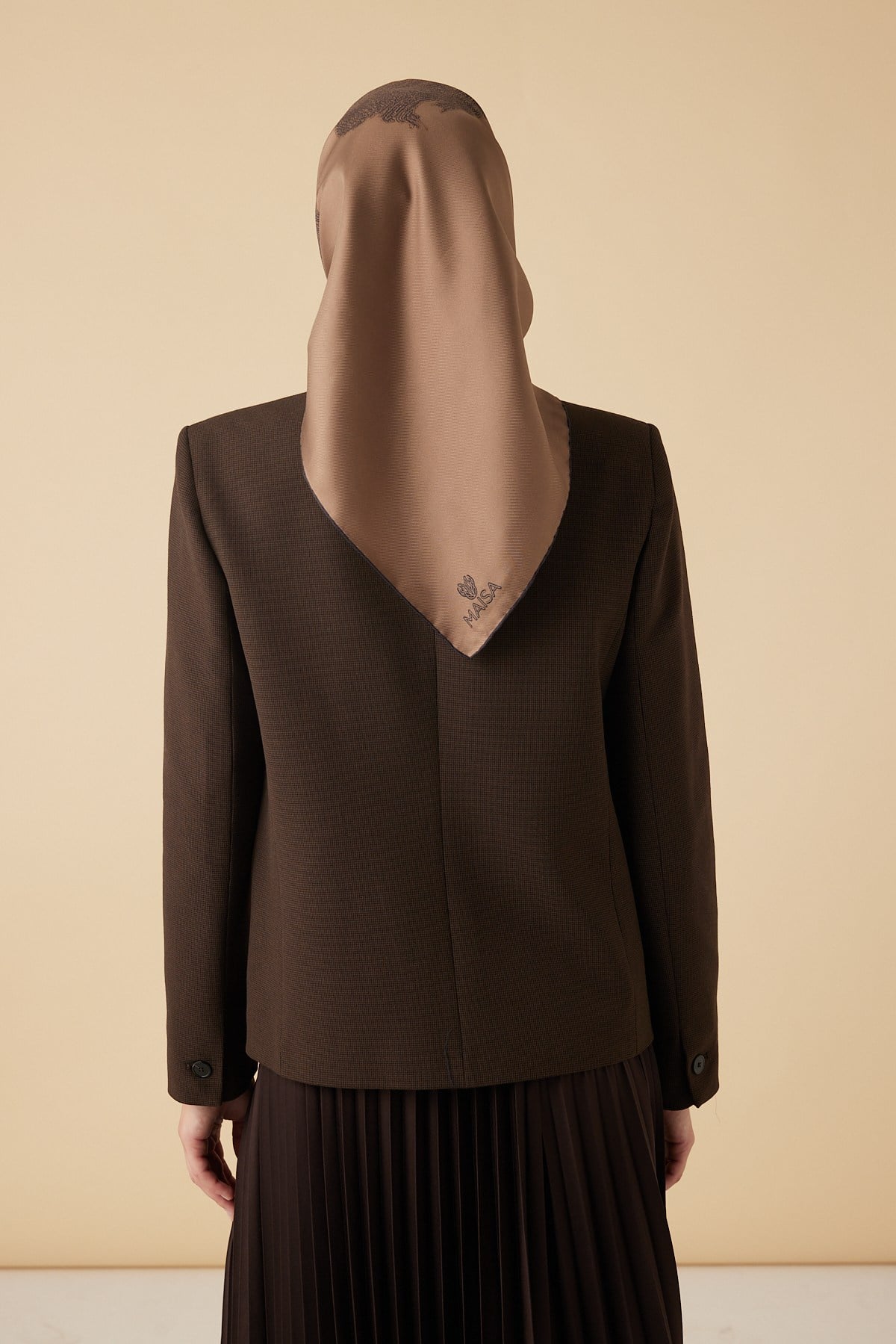 FERYA MULBERRY İPEK EŞARP 90*90 CM - CAMEL