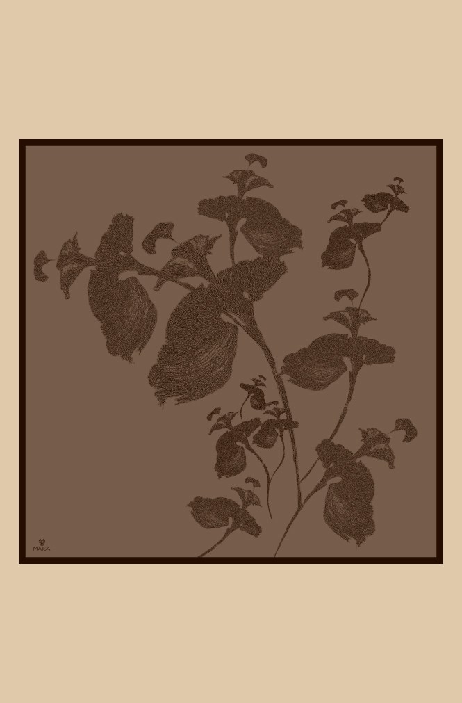 FERYA MULBERRY İPEK EŞARP 90*90 CM - CAMEL