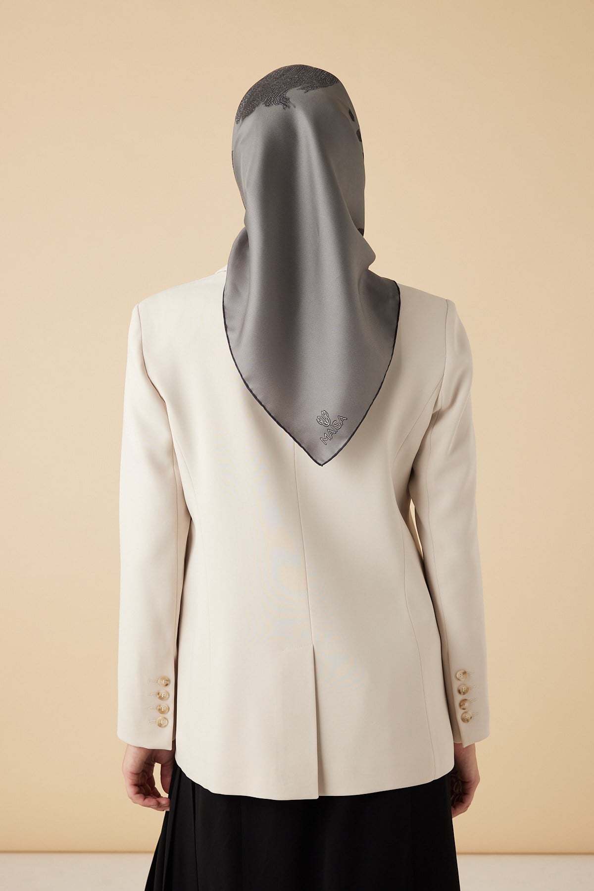 FERYA MULBERRY İPEK EŞARP 90*90 CM - GRİ