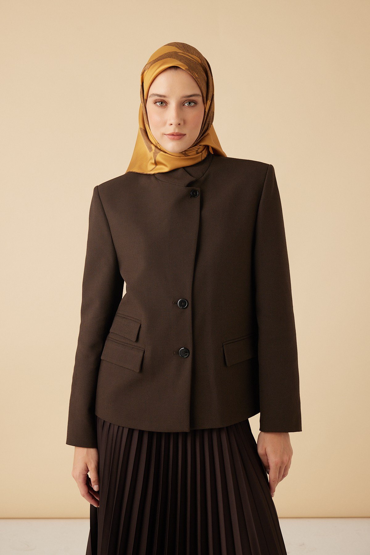 FERYA MULBERRY İPEK EŞARP 90*90 CM - HARDAL