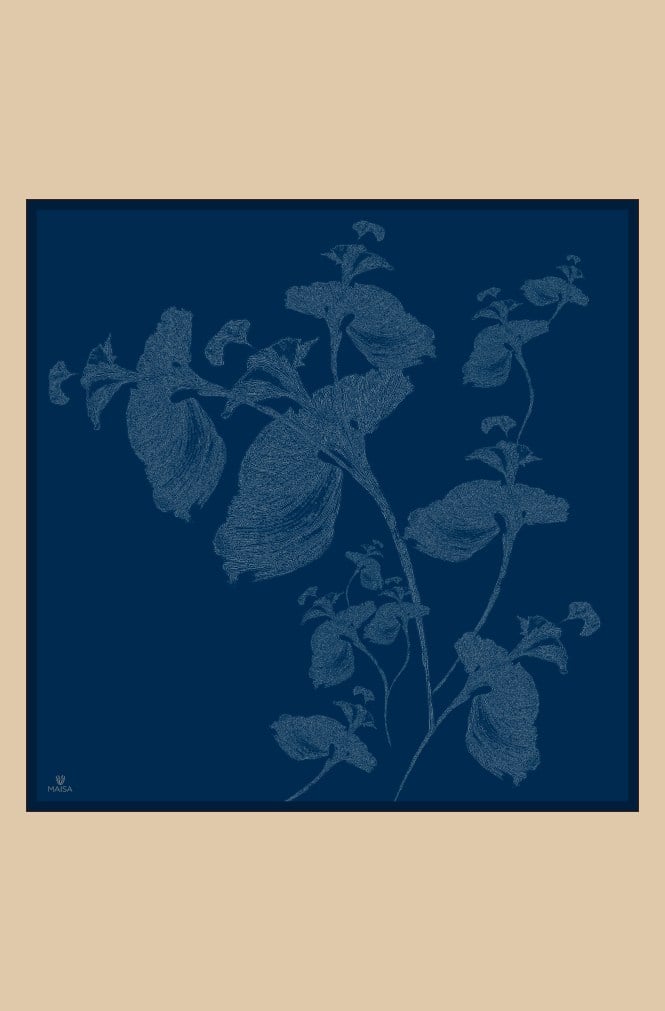 FERYA MULBERRY İPEK EŞARP 90*90 CM - INDIGO
