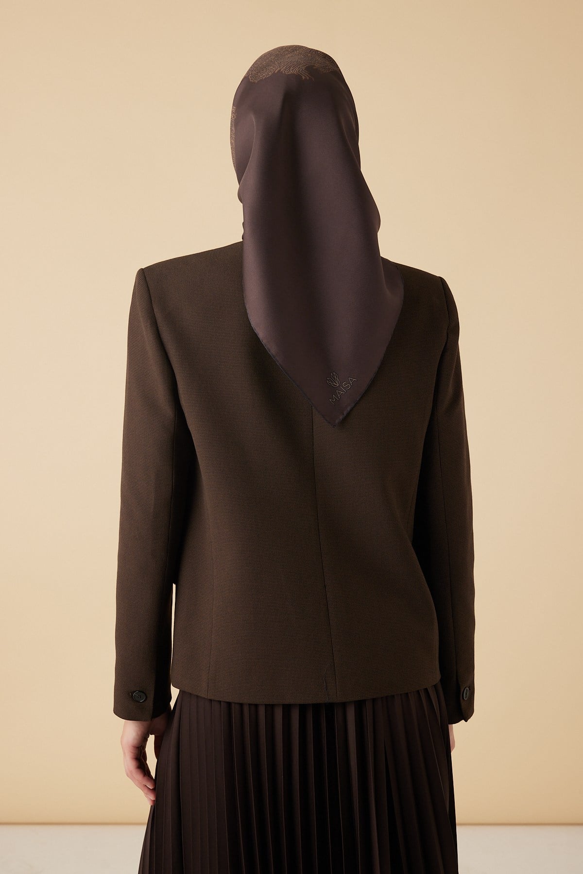FERYA MULBERRY İPEK EŞARP 90*90 CM - KAHVERENGİ