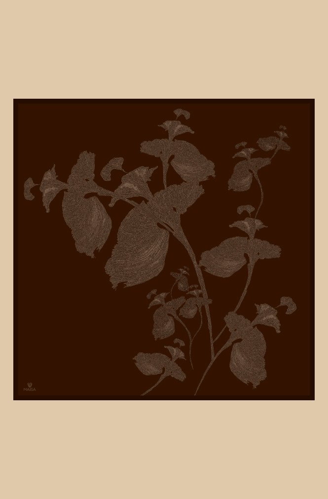 FERYA MULBERRY İPEK EŞARP 90*90 CM - KAHVERENGİ