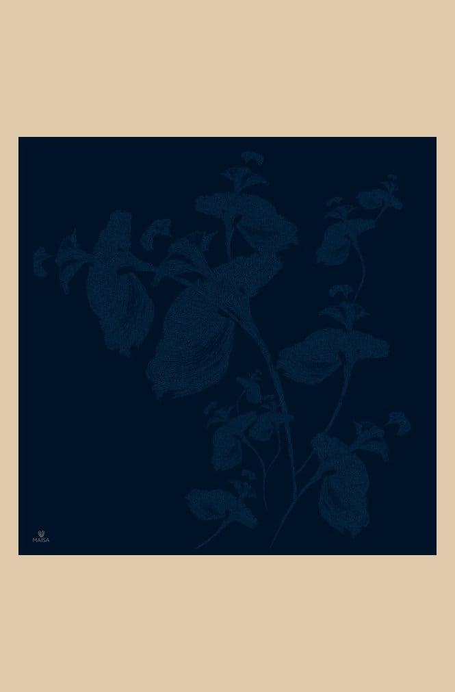 FERYA MULBERRY İPEK EŞARP 90*90 CM - LACİVERT