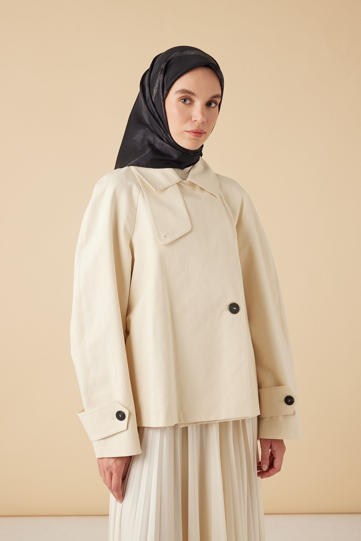 FERYA MULBERRY İPEK EŞARP 90*90 CM - SİYAH