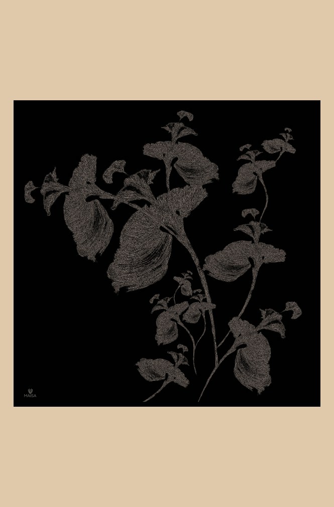 FERYA MULBERRY İPEK EŞARP 90*90 CM - SİYAH