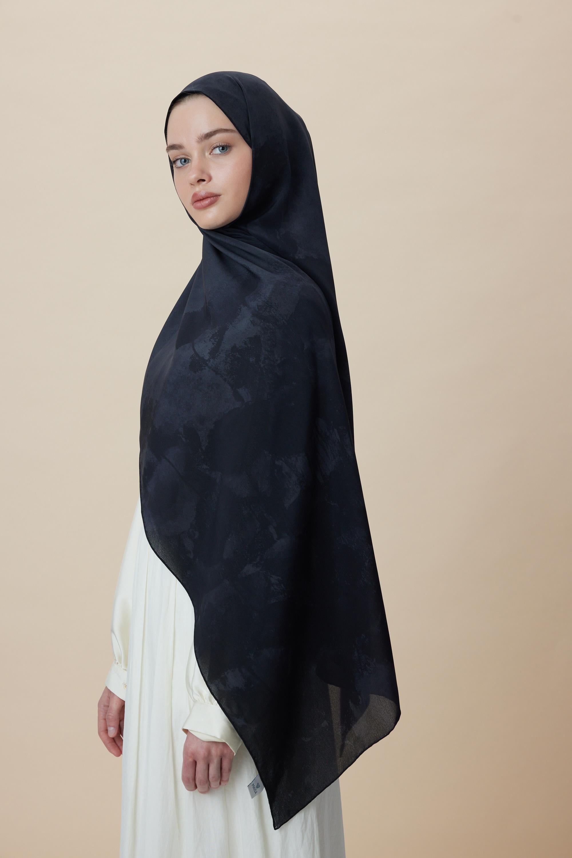 GELİNCİK KREP İPEK ŞAL 70*190 CM - ANTRASİT