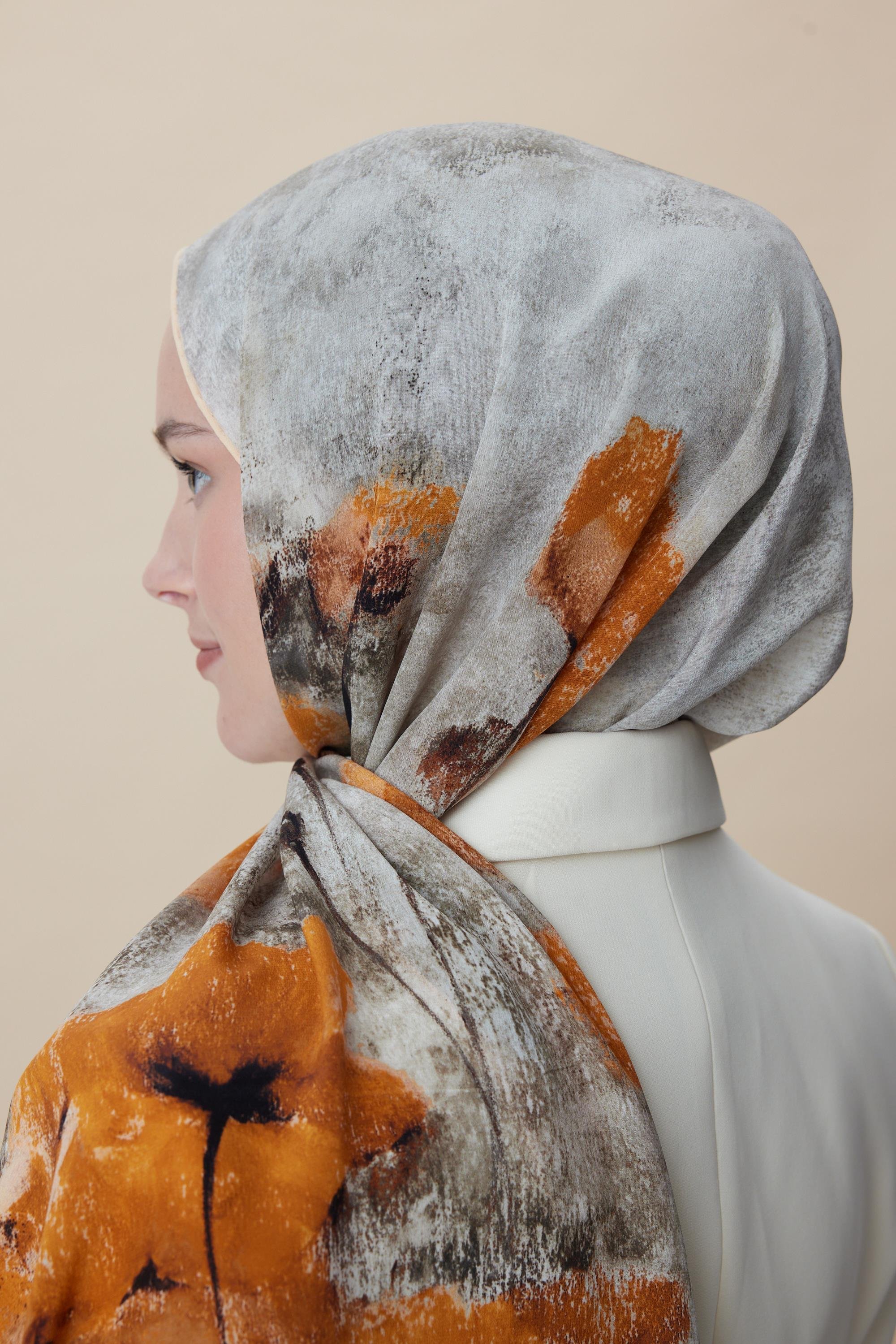 GELİNCİK KREP İPEK ŞAL 70*190 CM - GOLD