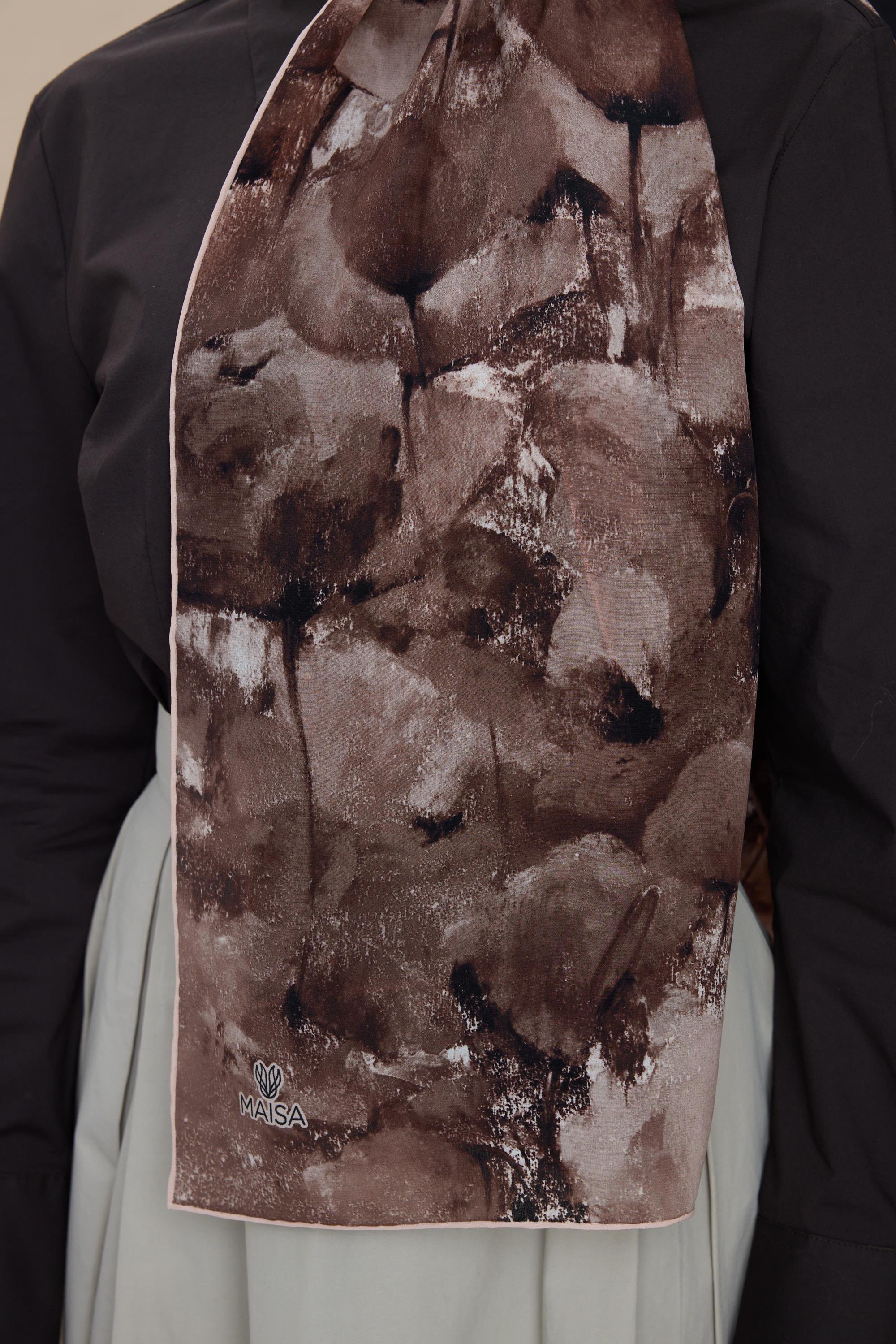 GELİNCİK KREP İPEK ŞAL 70*190 CM - KUM