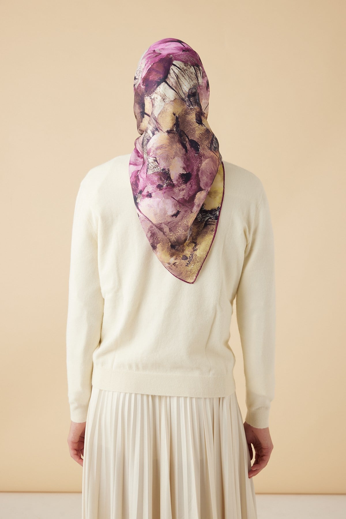 GELİNCİK TİVİL İPEK EŞARP 90*90 CM - FUŞYA
