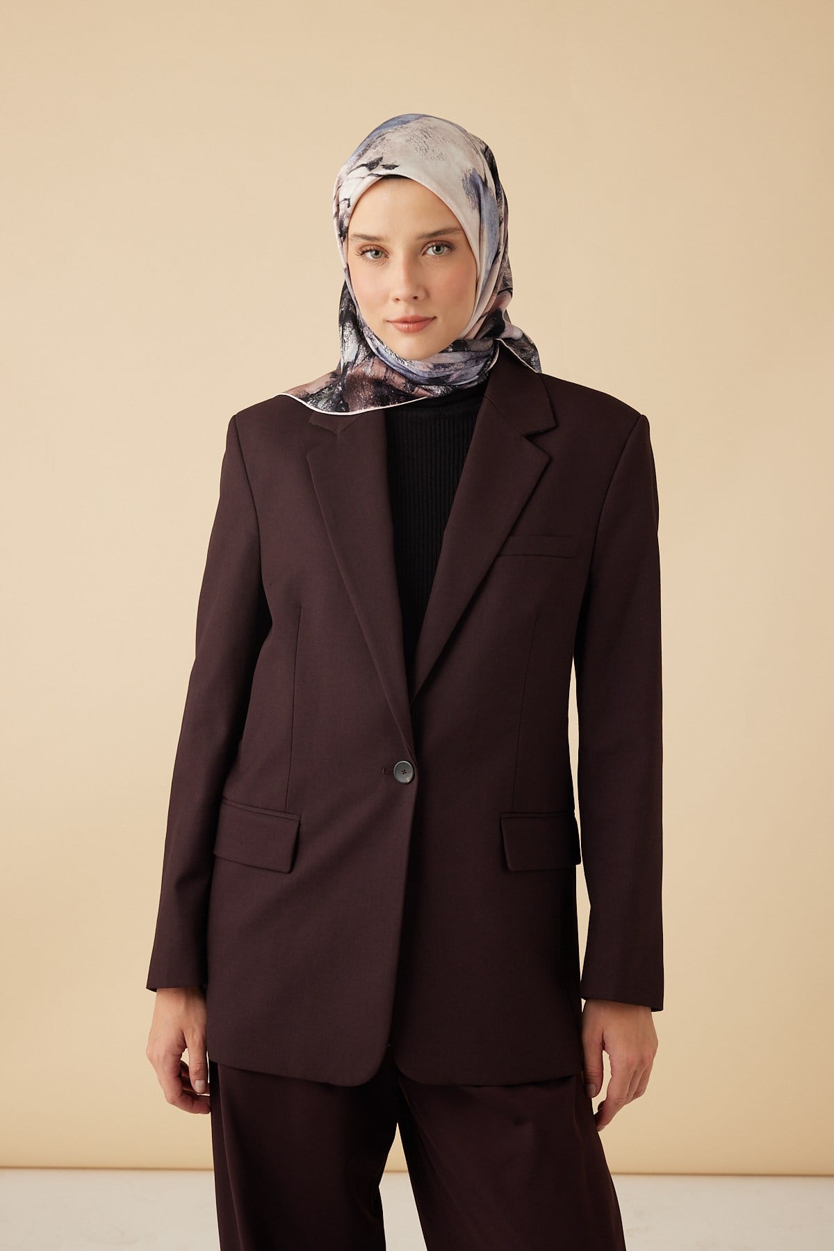 GELİNCİK TİVİL İPEK EŞARP 90*90 CM - PUDRA PEMBE