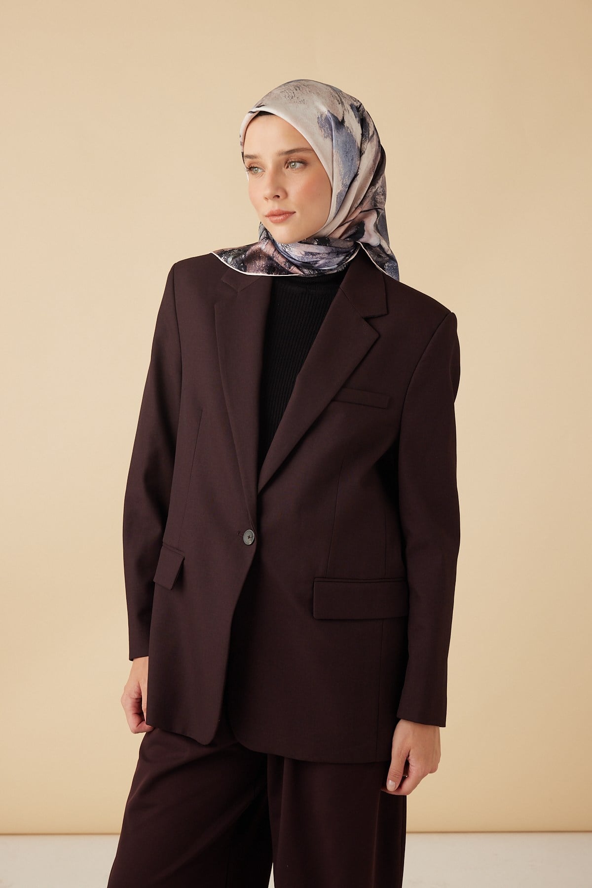 GELİNCİK TİVİL İPEK EŞARP 90*90 CM - PUDRA PEMBE
