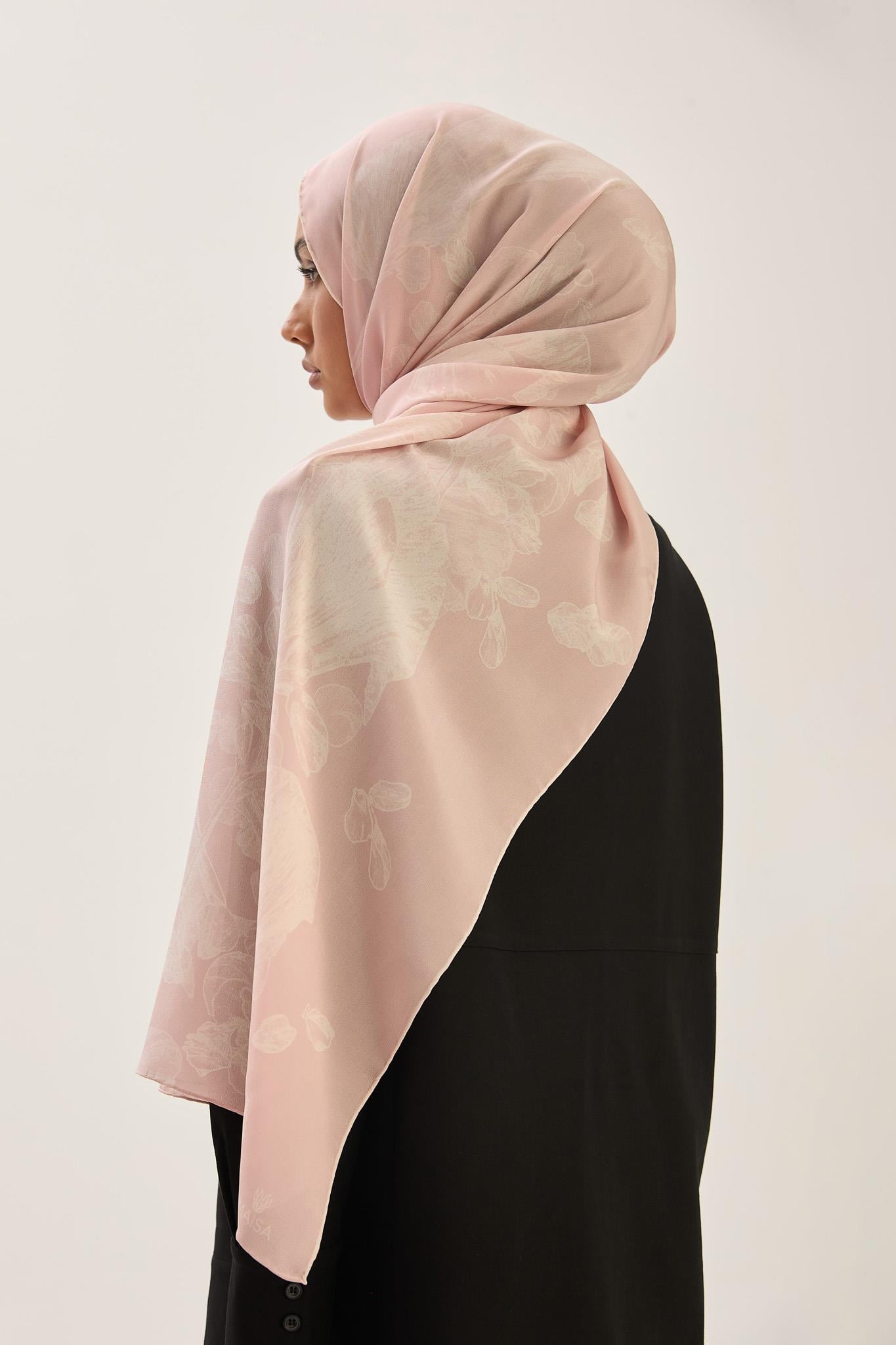 GEM KREP İPEK ŞAL 70*190 CM - PEMBE