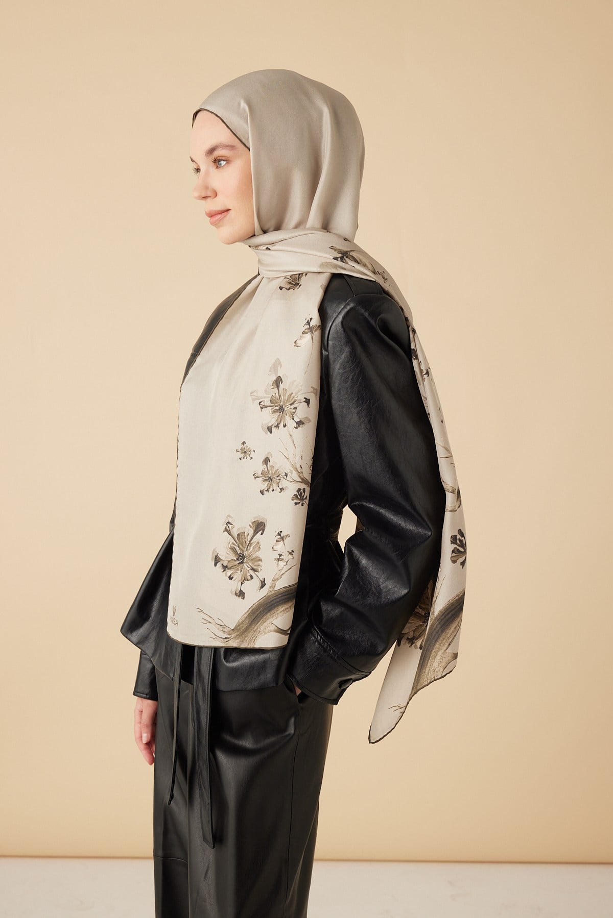 GEVHER PAMUK İPEK ŞAL 70*190 CM - BEJ