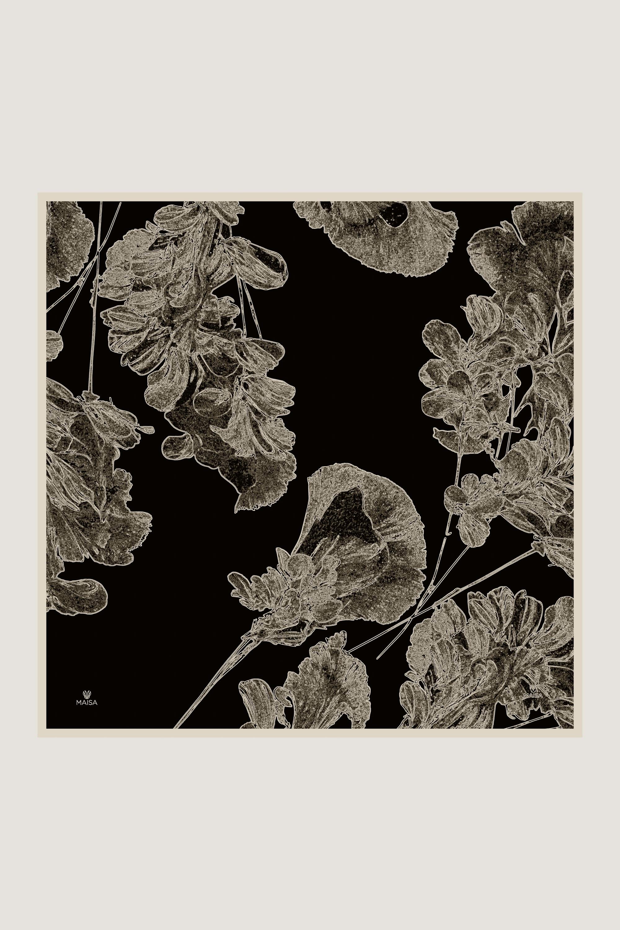 HALE TİVİL İPEK EŞARP 90*90 CM - SİYAH